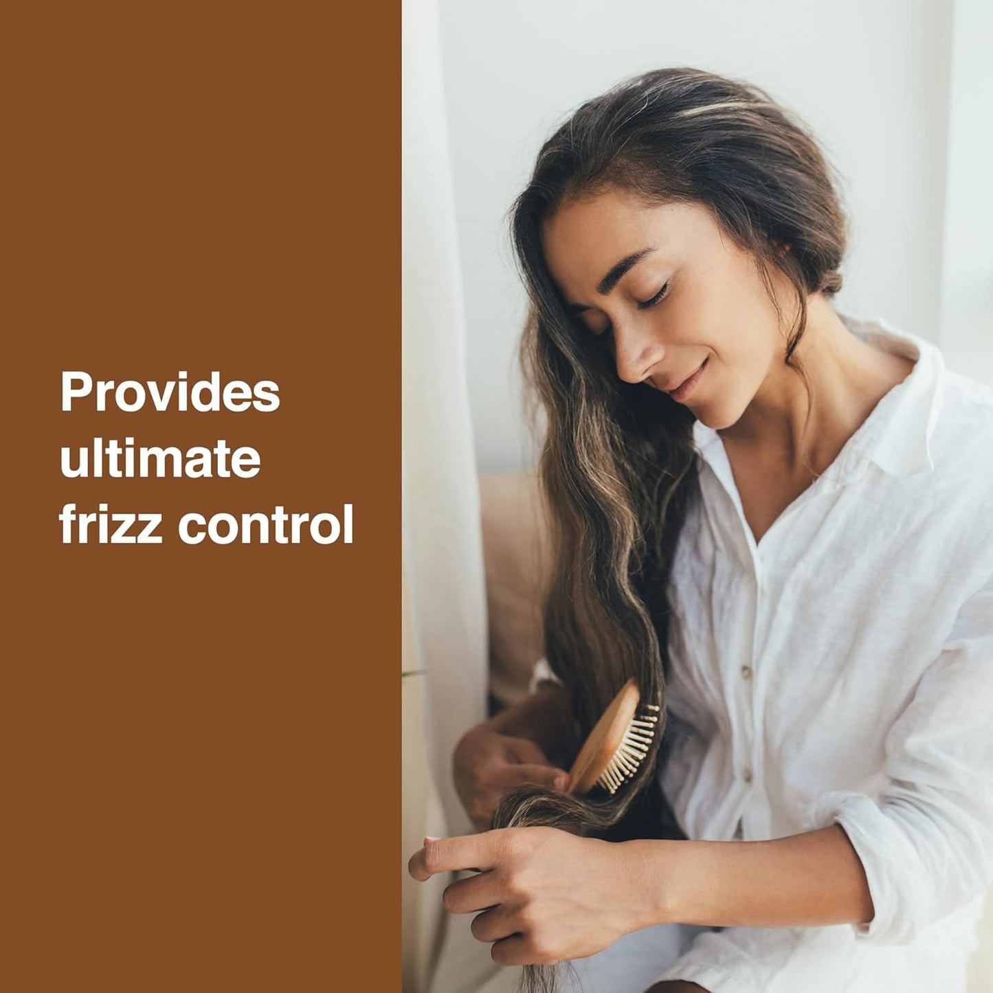 Hair Straightening Serum - Anti-Frizz Leave-in Conditioner with Keratin and Argan Oil for All Hair Types - 2 Fl. Oz.