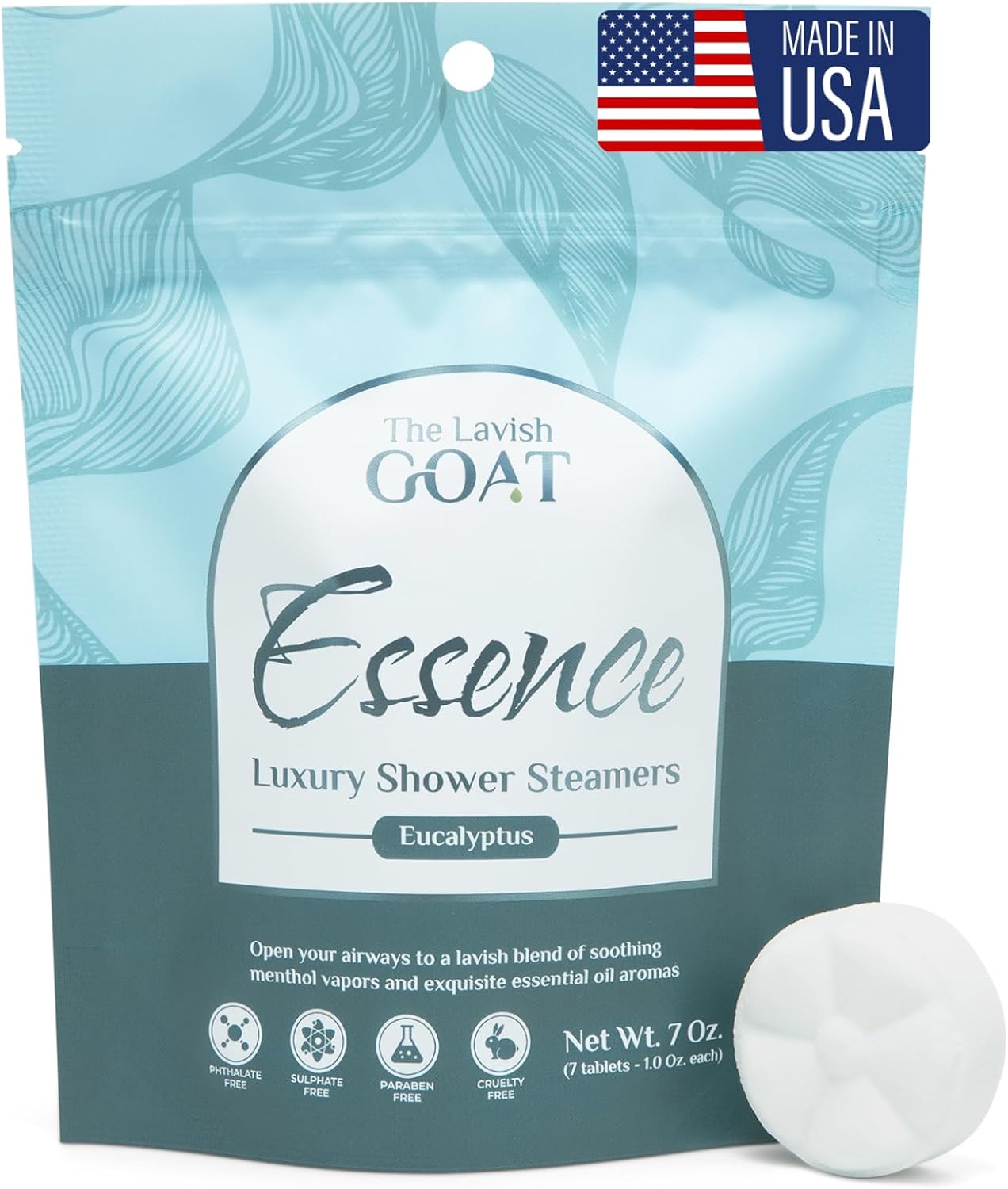 TLG Essence Shower Steamers Aromatherapy 7 Pack – USA Made with Extra Eucalyptus & Menthol – Shower Bomb for Relaxation, Strong-Scented Shower Tablets – Gift for Men & Women