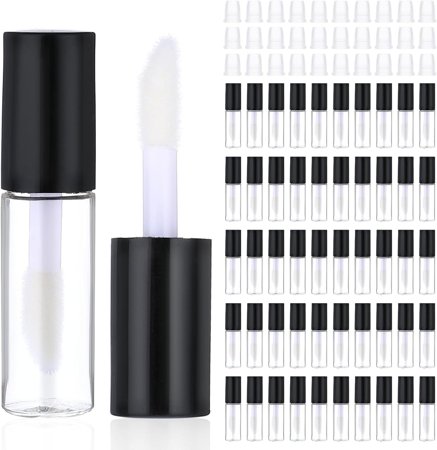 100 Pcs Mini Lip Gloss Tubes, Refillable Lip Balm Bottle Transparent Empty Containers Travel Personal Cosmetic Inserts Cosmetic Tools Mini Lipstick Containers for Women DIY Makeup