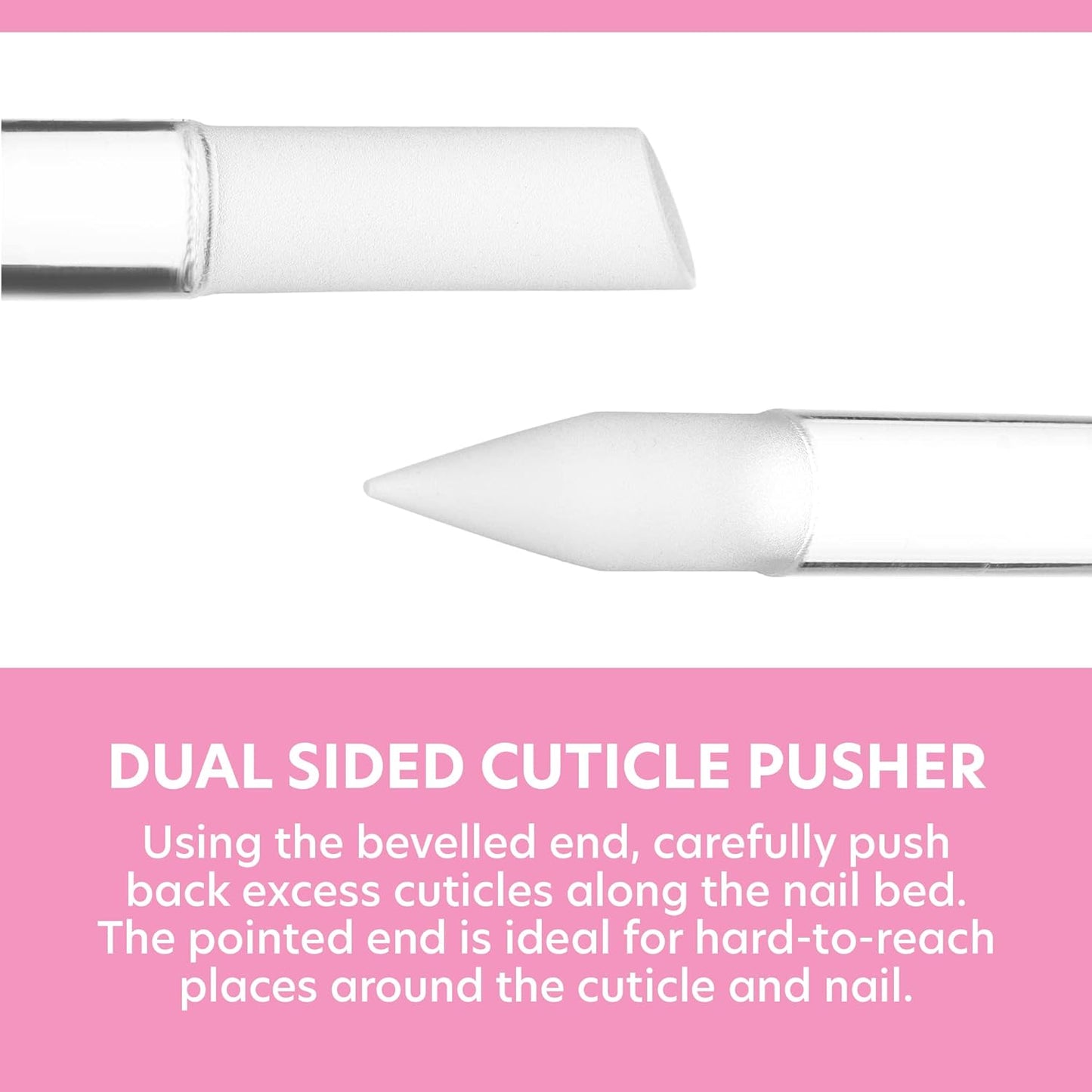BONA FIDE BEAUTY Glass Cuticle Pusher - Dual Ended Manicure Stick - Premium Czech Tools