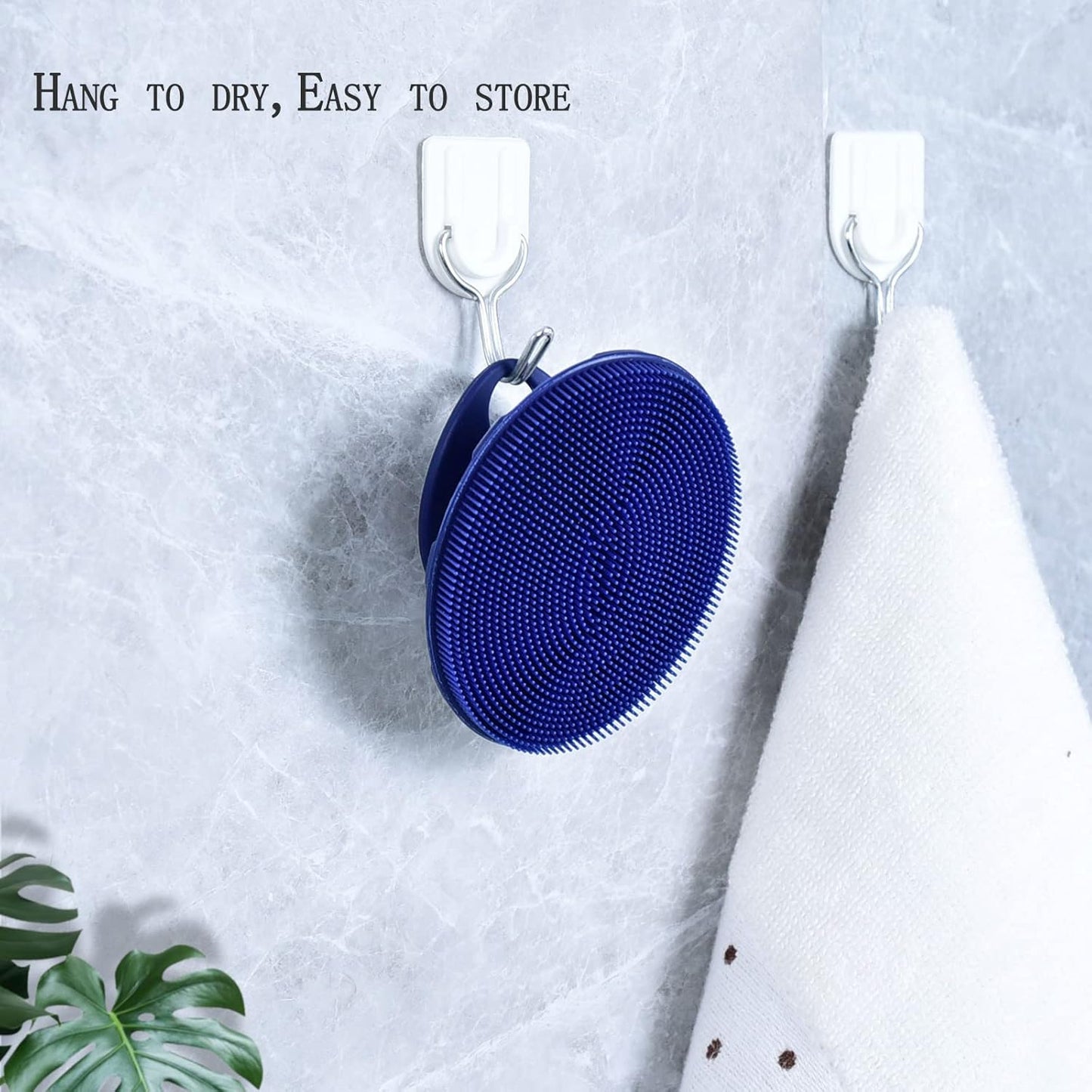 INNERNEED Silicone Face Exfoliating Brush Manual Handheld Facial Cleansing Scrubber Blackhead Remover, Food-Grade Soft Bristle (Dark Blue+Gray)