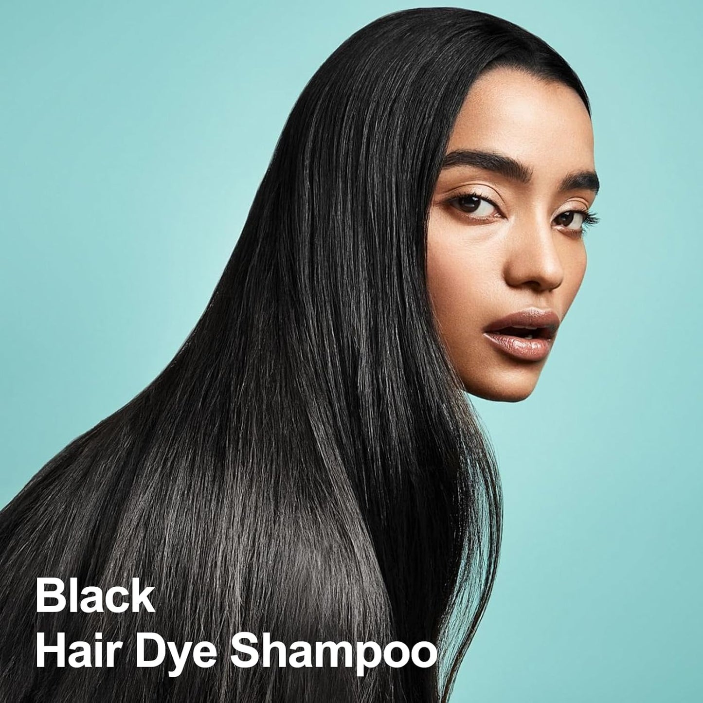 Hair Dye Shampoo 3 in 1, Black Hair Dye 16.9 FL Oz, Hair Shampoo, Semi-Permanent Hair Color Shampoo, Lasts 30 Days (Black)