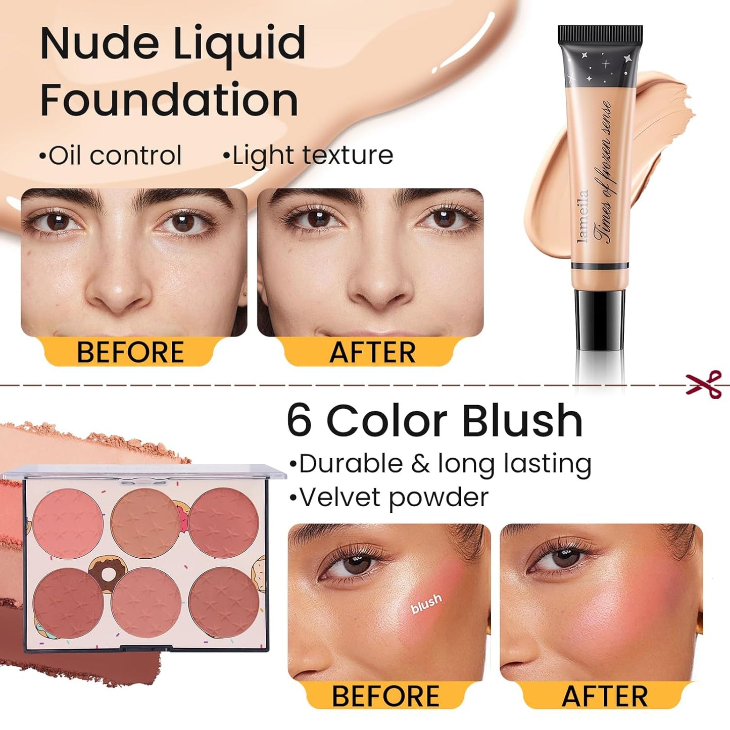 Makeup Kit for Girls Teens, Travel Makeup Kit, Facial Makeup Full Kit, Makeup Present Set for Beginners & Professionals, Cosmetic Bag Include Pigmented Blendable Eyeshadow Palette