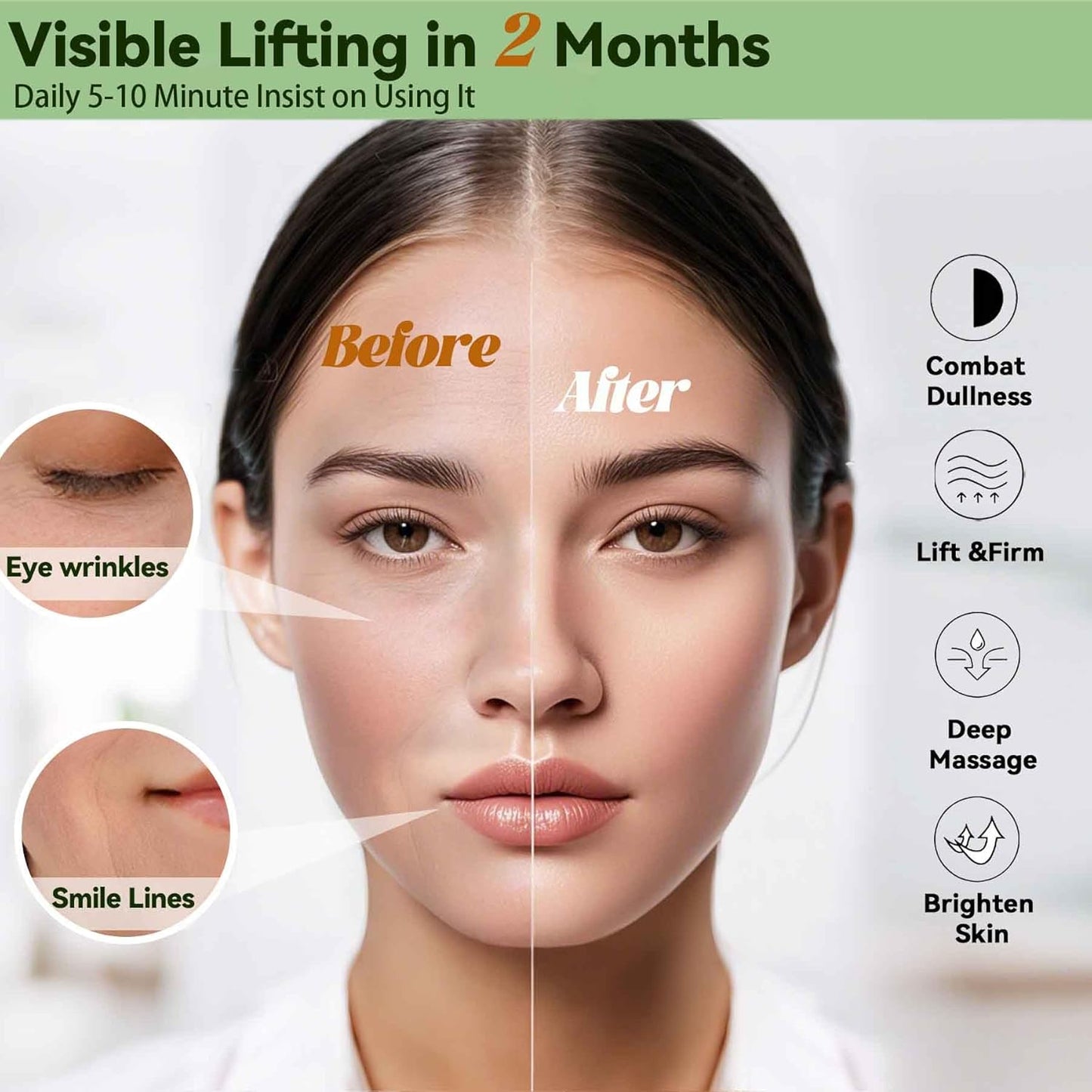 4-in-1 Gua Sha Tool for Face & Body, Natural Green Sandalwood – Lymphatic Drainage, Jaw Lifting & Nose Sculpting, Head Massage Comb for Stress Relief, Home Office Self Care Gifts for Mom Girl Friend