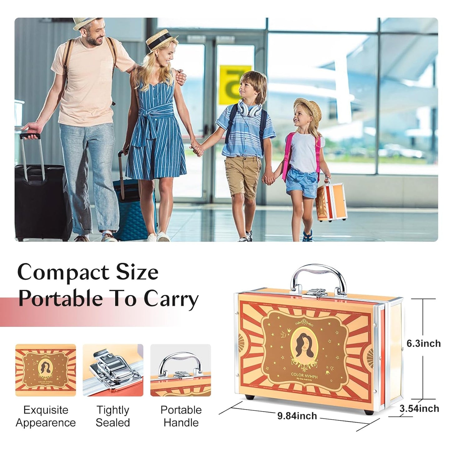 Color Nymph All In One Makeup Kit For Teenager Girls, Beginners Makeup Set For Teens Full Kit Cosmetic Set Girl Make up Kit For Girls 18 color eyeshadow 4 color Glitter & Lipgloss Blush Mirror - Red