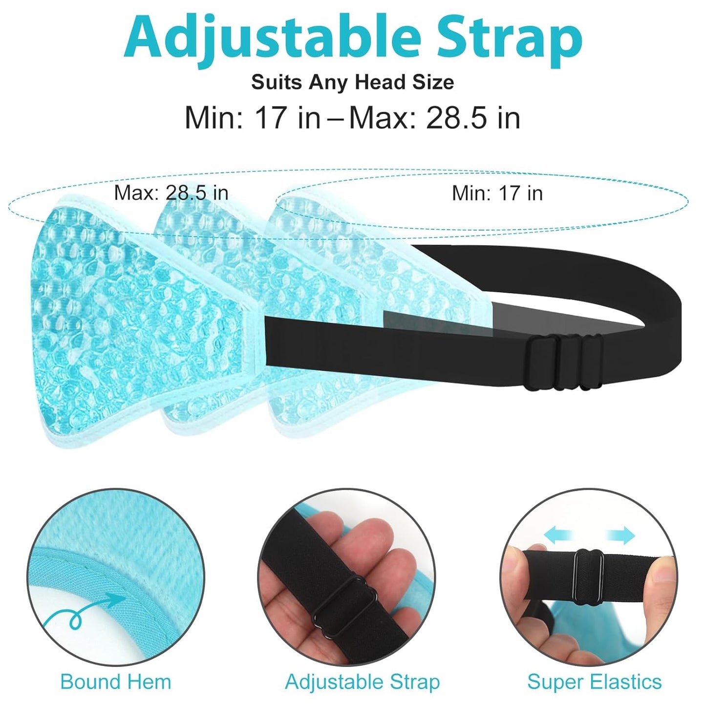 BeeVines Gel Eye Mask, 2 Pack Cooling Ice Masks for Puffy Eyes for Men & Women, Cold & Warm Compress for Post Surgery, Puffiness, Allergies & Treatment(Blue & Purple)