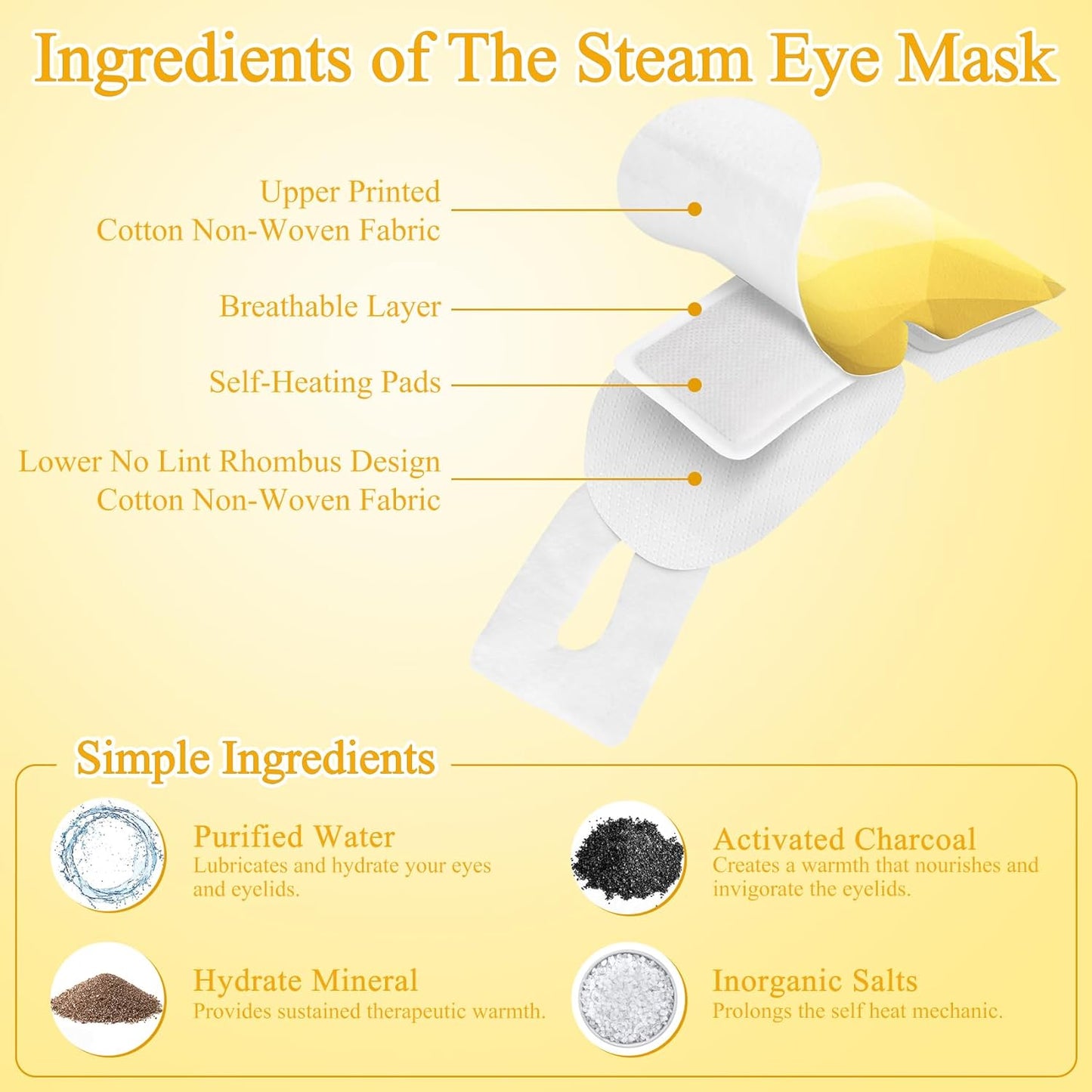 16 Packs Steam Eye Mask, Heated Eye Mask for Sleeping, Warm Compress for Eyes, Self Heating Disposal Eye Mask Comfortable Sleep Mask for Home, Office, Spa, Travel Essentials (Chamomile)