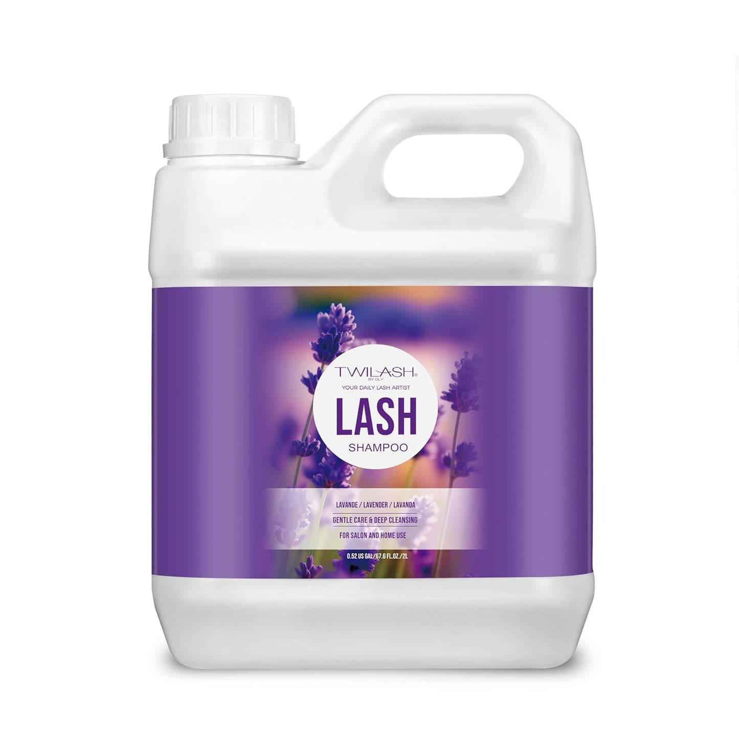 Lash Shampoo Bulk, Eyelash Cleanser for Extensions 2 Liters, Safe Makeup Remover, Non-irritating or Burning Eyelid Foaming Cleanser for Professional Salon and Home Use (Lavender-2L)