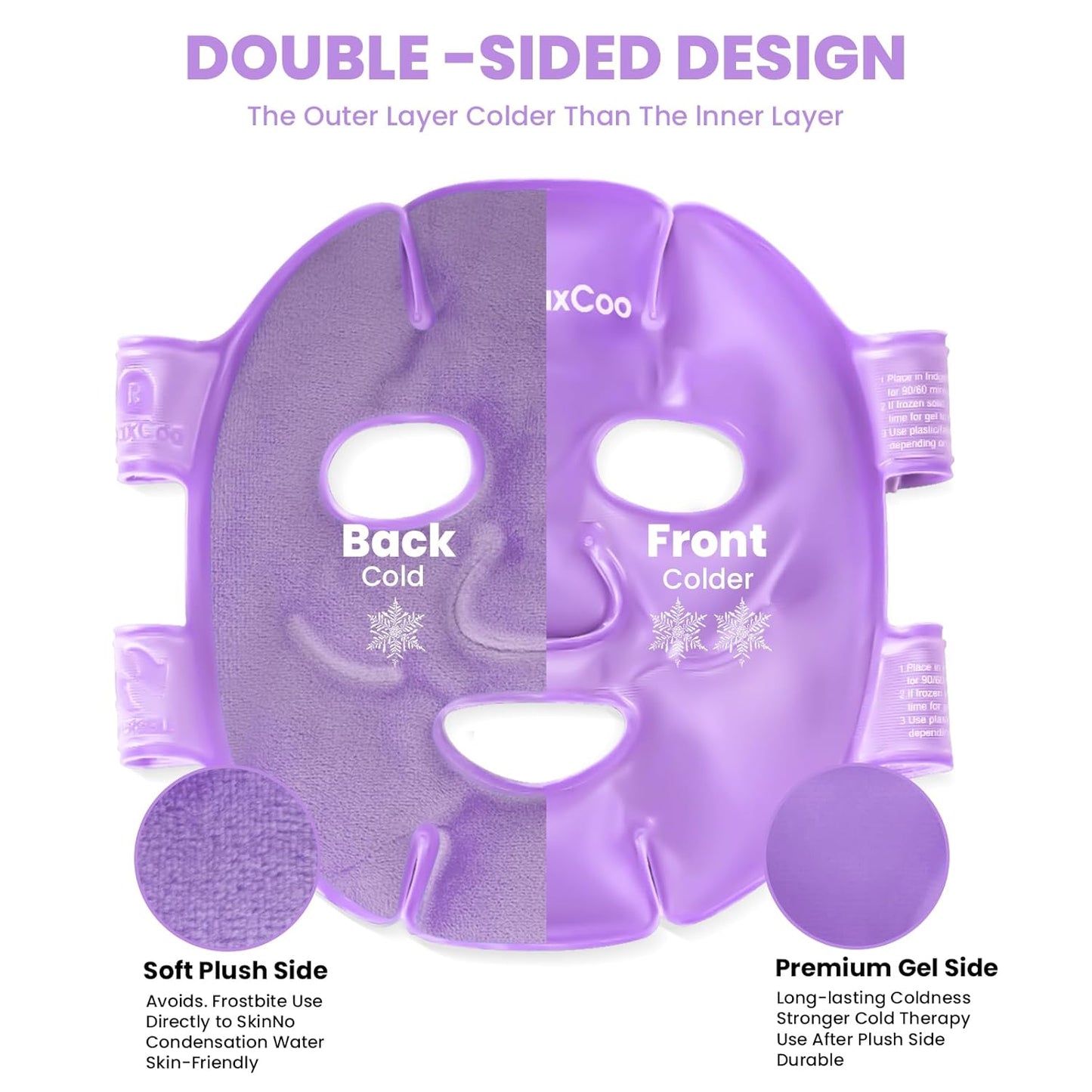 Cold Face Eye Mask Ice Pack Reduce Face Puff,Dark Circles,Gel Hot Cold Compress,Face SPA for Woman Sleeping, Pressure, Headaches, Skin Care， Purple