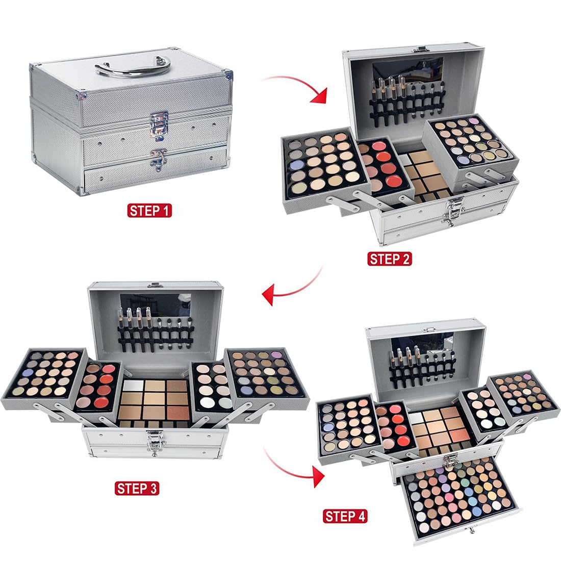 VERONNI 132 Colors All In One Makeup Palette For Women, Eyeshadow Makeup Palette Set, Professional Full Eye Makeup Kit Lipstick Concealer Contour Face Makeup Cosmetics Kit (132 colors)