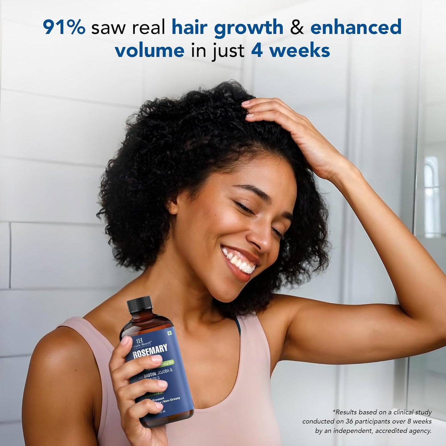 Botanic Hearth 100% Pure Rosemary Oil For Hair Growth (2 fl oz)| Infused with Biotin, Jojoba & Castor Oil | Hair Oil Repairs Dry Damaged Hair, Strengthening, Healthier Hair- Hair Tonic