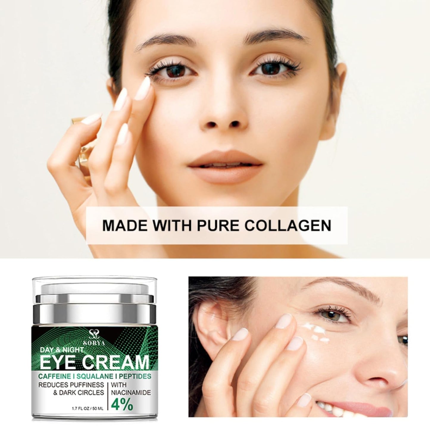 SORYA Eye Cream Remove Dark Circles Puffiness, Eye Bags Wrinkles Fine Lines, Under-Eye Bags Anti-Aging Collagen Revitalize Your Look with Our Advanced Formula for a Youthful Glow