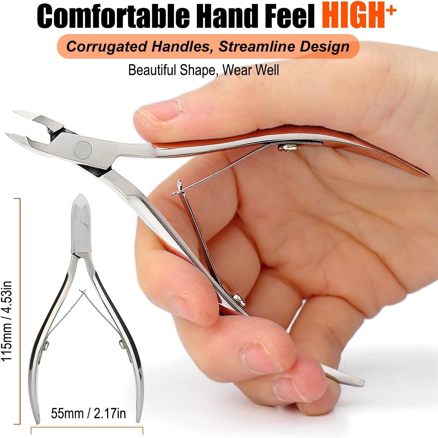 LePinko Professional Cuticle Trimmer kit, Super Sharp Dead Skin Clipper, Labor-saving Cuticula Remover for Fingernail Toenail, Manicure Pedicure Tool for Women Men, Home Salon Use, 7mm Jaw