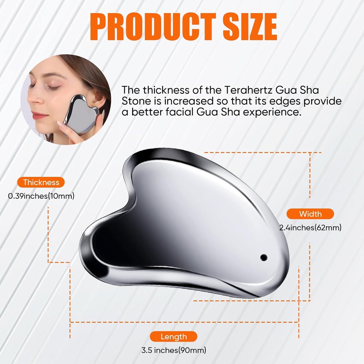 Terahertz Gua Sha Facial Tools Stone for Enhanced Lymphatic Drainage, Reduced Puffiness, Relieved Facial Tension – 100% Natural Terahertz Stone Gua Sha