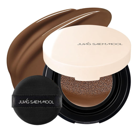 JUNG SAEM MOOL Essential Skin Nuder Cushion Mini 40N Chestnut 0.17 Fl Oz, Natural Radiant Finish Cushion Foundation with Buildable Coverage, Lightweight Texture, Korean Foundation Makeup