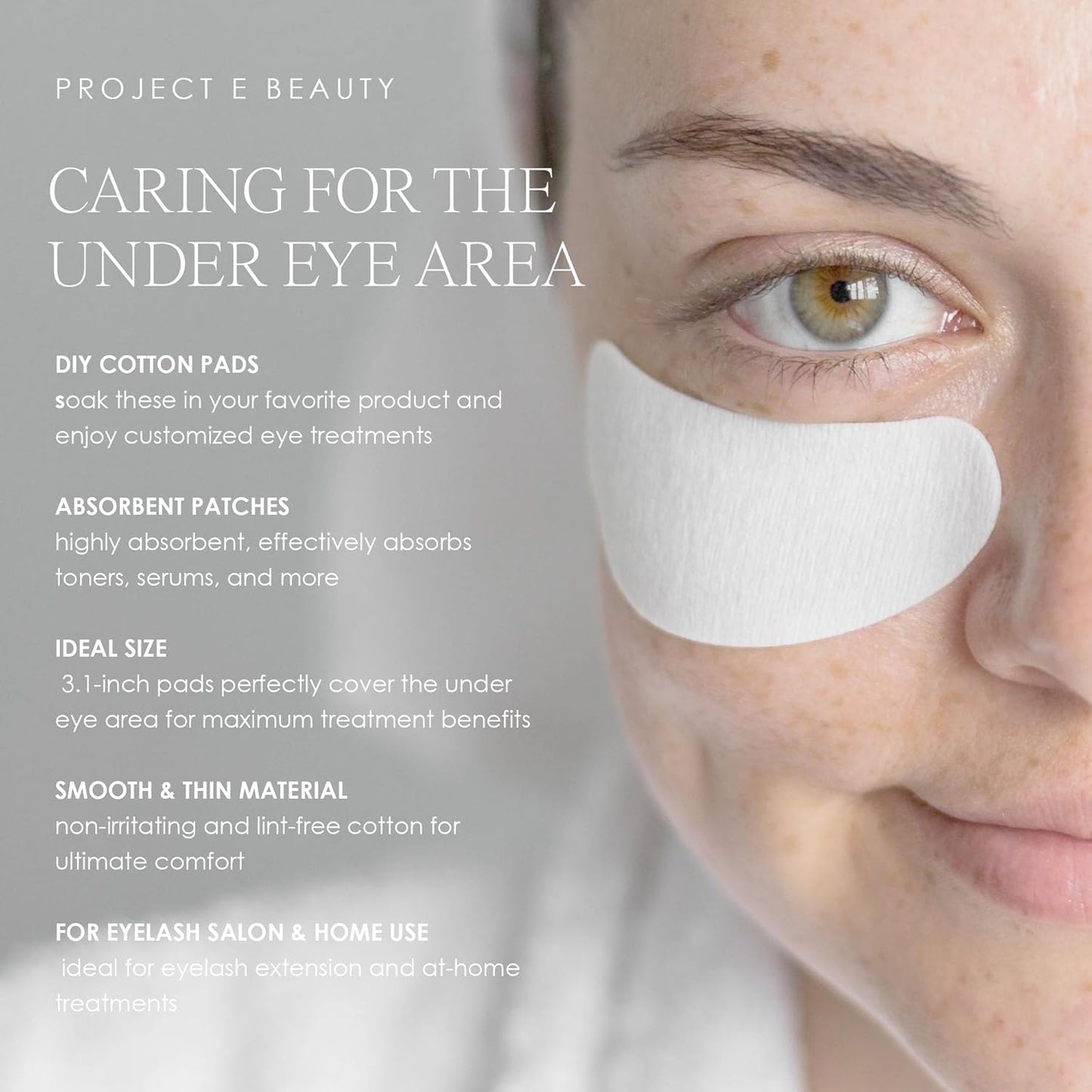 Project E Beauty 100pcs Disposable DIY Non-Woven Eye Mask Paper DIY Cotton Eye Care Mask | for Skincare & Spa Salon Use | Cosmetic Facial Paper for Toner, Serum, or Lotion (100, Eye Zone)