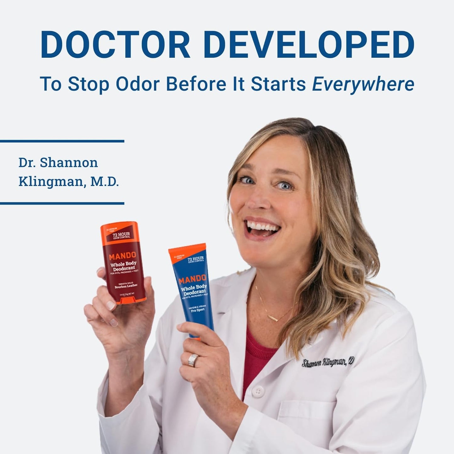 Mando Odor Shield Body Wash - 24 Hour Control - Removes Odor Better than Soap - SLS Free, Paraben Free, Skin Safe - 8.5 Ounce (Pack of 2) (Bourbon Leather)