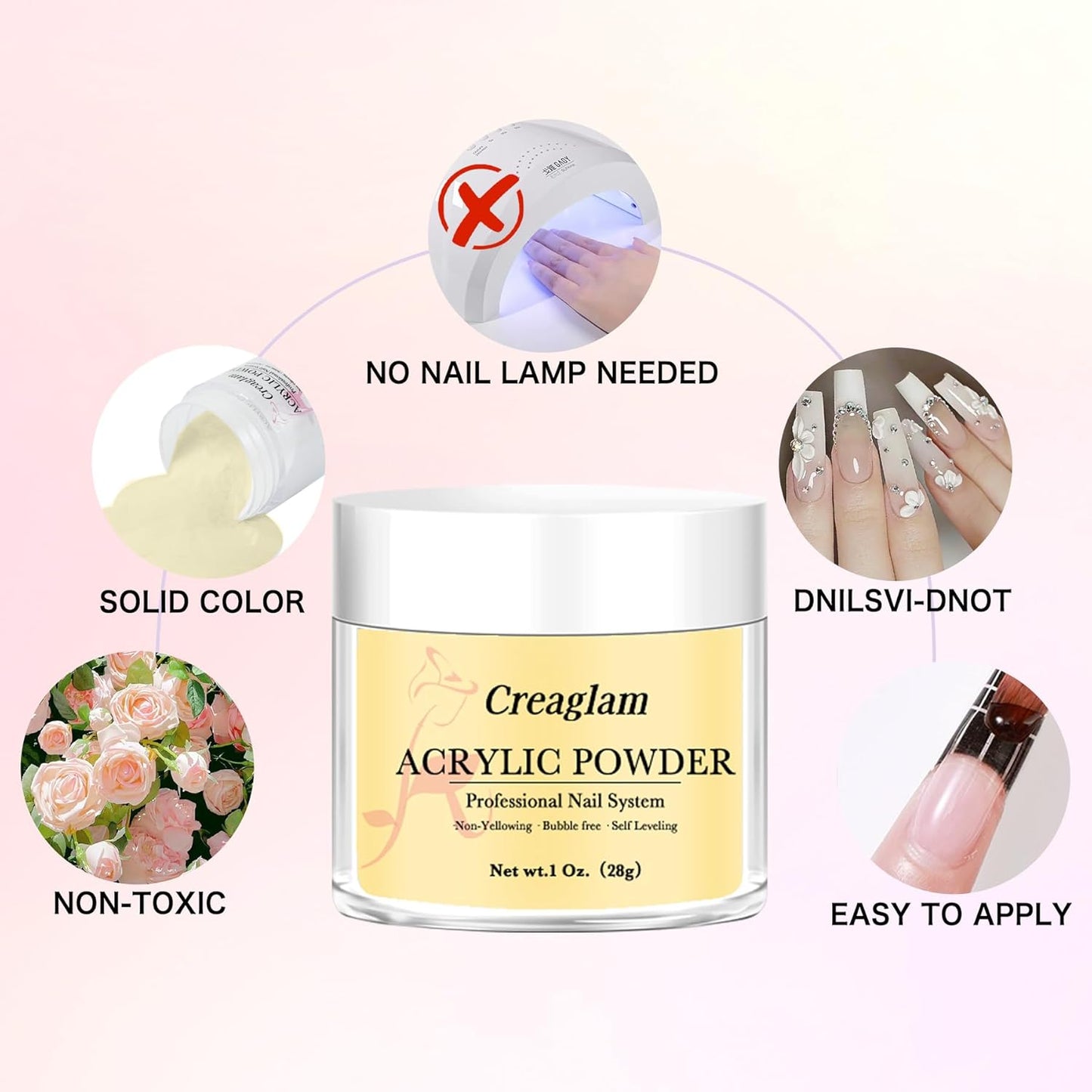 Professional Acrylic Powder for Nail: Large Capacity 3 Colors Pink Tulle Wax Yellow Festival Bloom Acrylic Nail Powder Polymer for Carving Nails - 28g 3D French Nail Manicure Extension