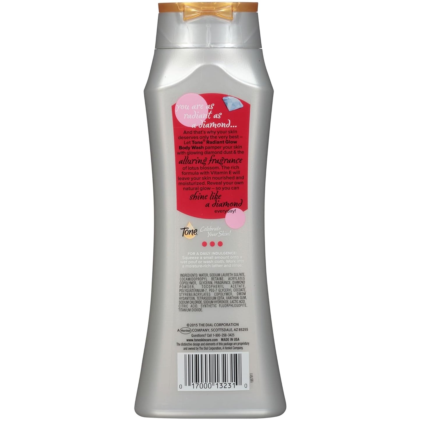 Tone Body Wash, Radiant Glow, 16 fl oz (Pack of 6)