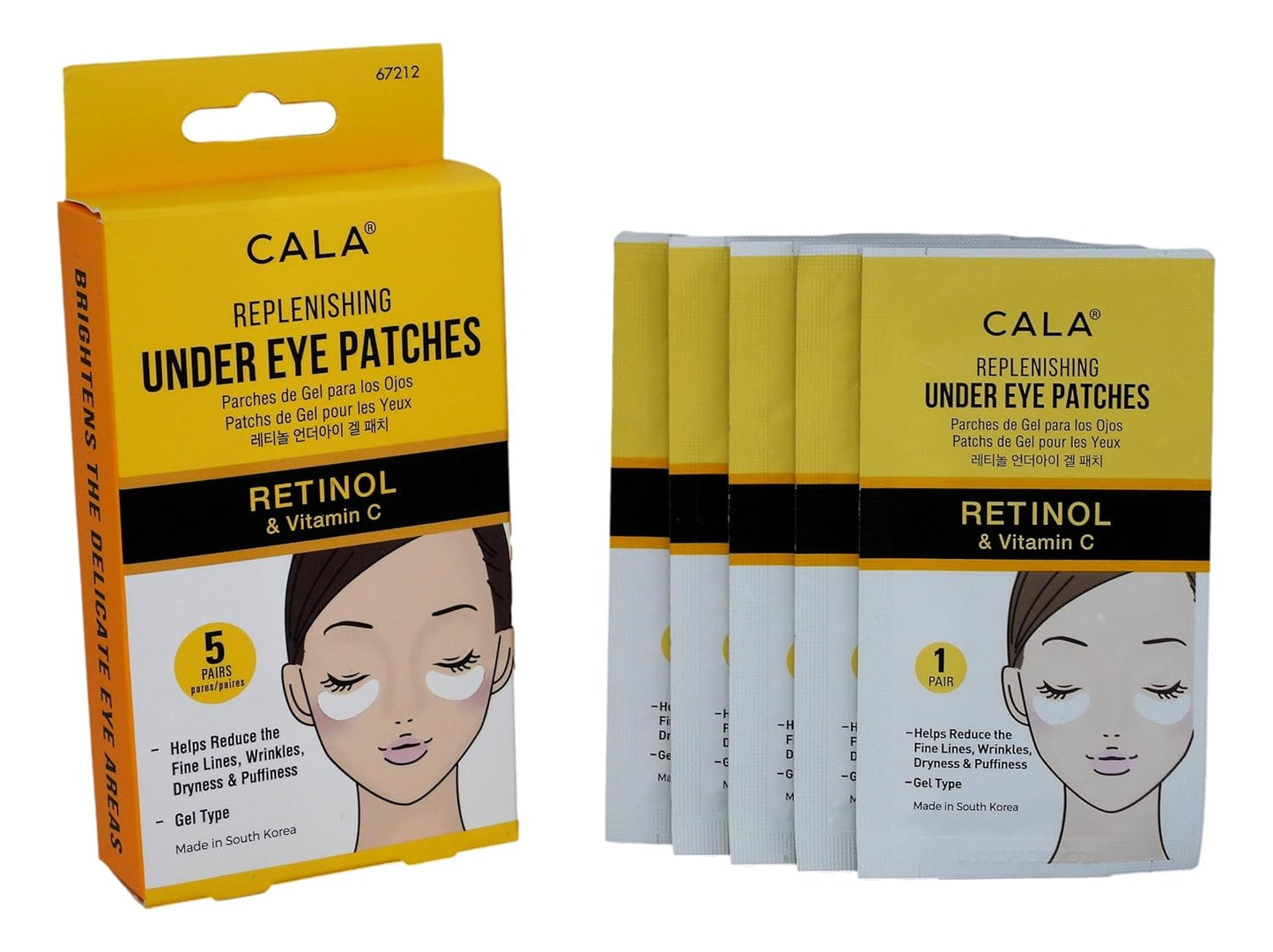 UNDER EYE PATCHES: RETINOL & VITAMIN C (5/PK)