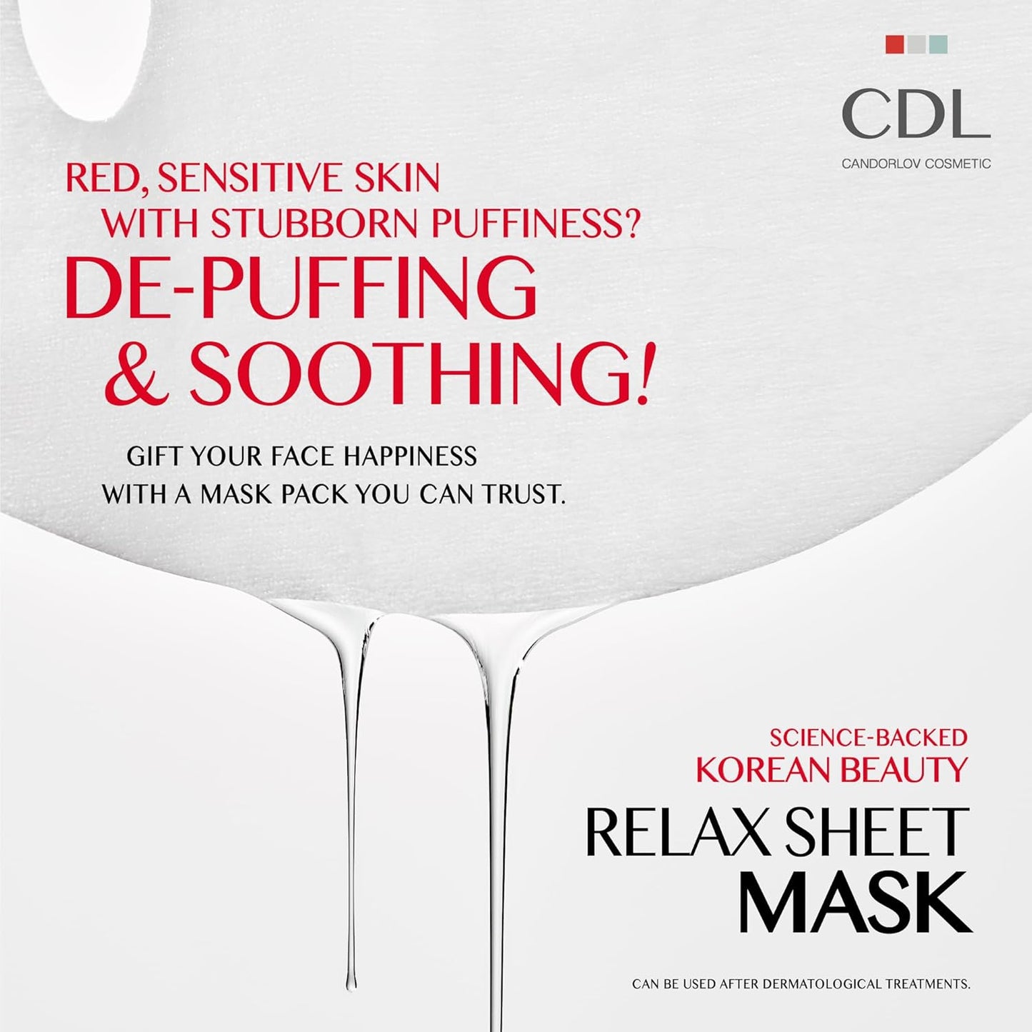 Relax Sheet Mask, 25mlx5pcs, Soothing Cooling Face Mask, Reduces Redness Swelling, Moisturizing Sheet Mask, Irritation-Free with Natural Ingredients with Pumpkin Extract & Dragon’s Blood