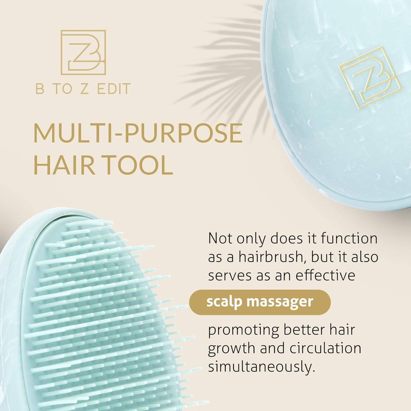 Travel Hairbrush - Mini Hair Detangler for Women Teens Kids - Sensory Scalp Massager - Small Portable Comb - Thick, Curly, Straight, Wet, Dry - Compact Detangler - Purse Essentials