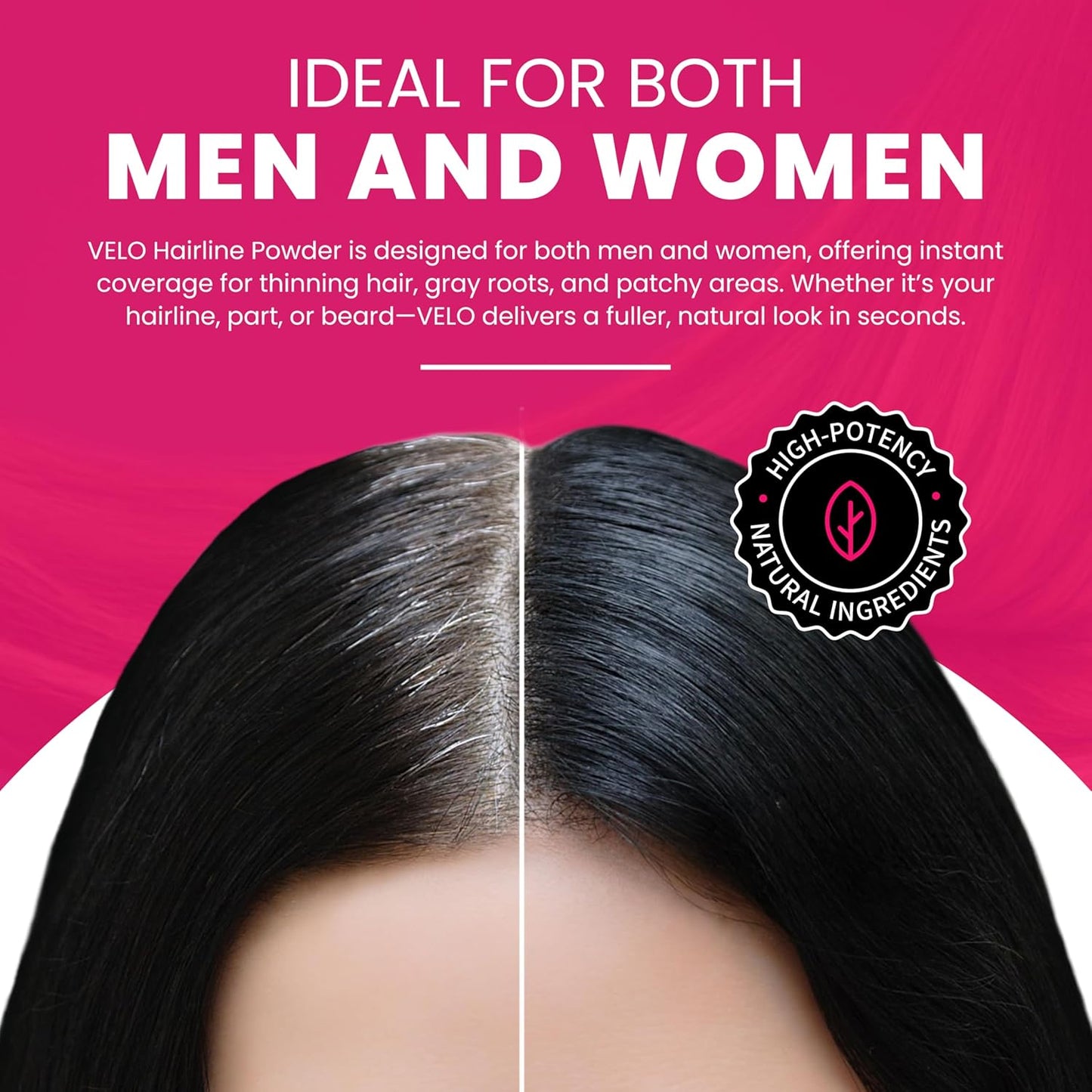 VELO Hairline Powder–DARK BROWN Hair Root Touch Up Powder for Women & Men–Instantly Covers Gray Hair, Thinning Hair & Bald Spots–Sweatproof Root Cover Up–Puff & Mirror Compact, 13 Shades