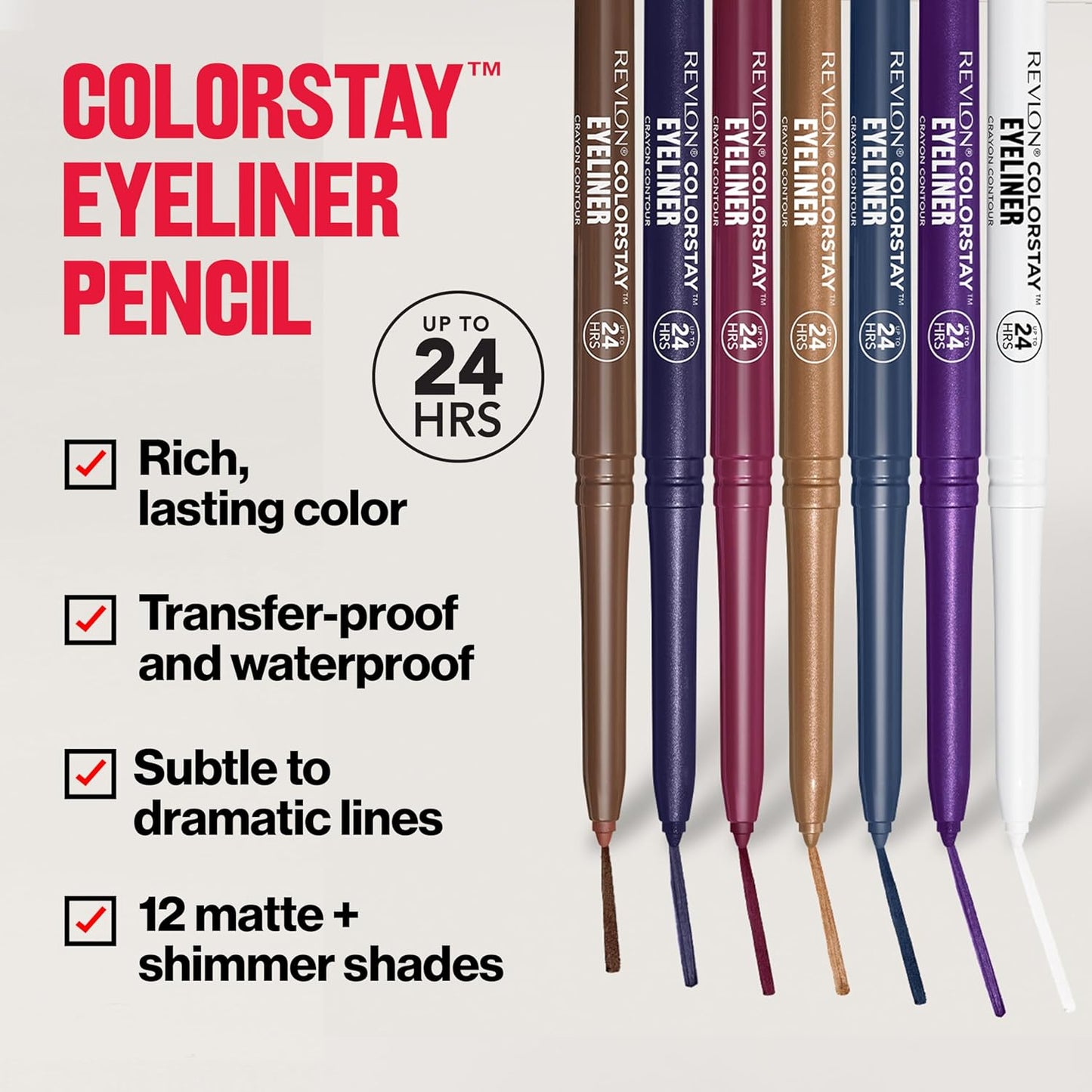 REVLON ColorStay Pencil Waterproof Eyeliner, Smudge-Proof, Eye Makeup with Built-In Sharpener, Packaging May Vary, 209 Black Violet, 0.01 oz