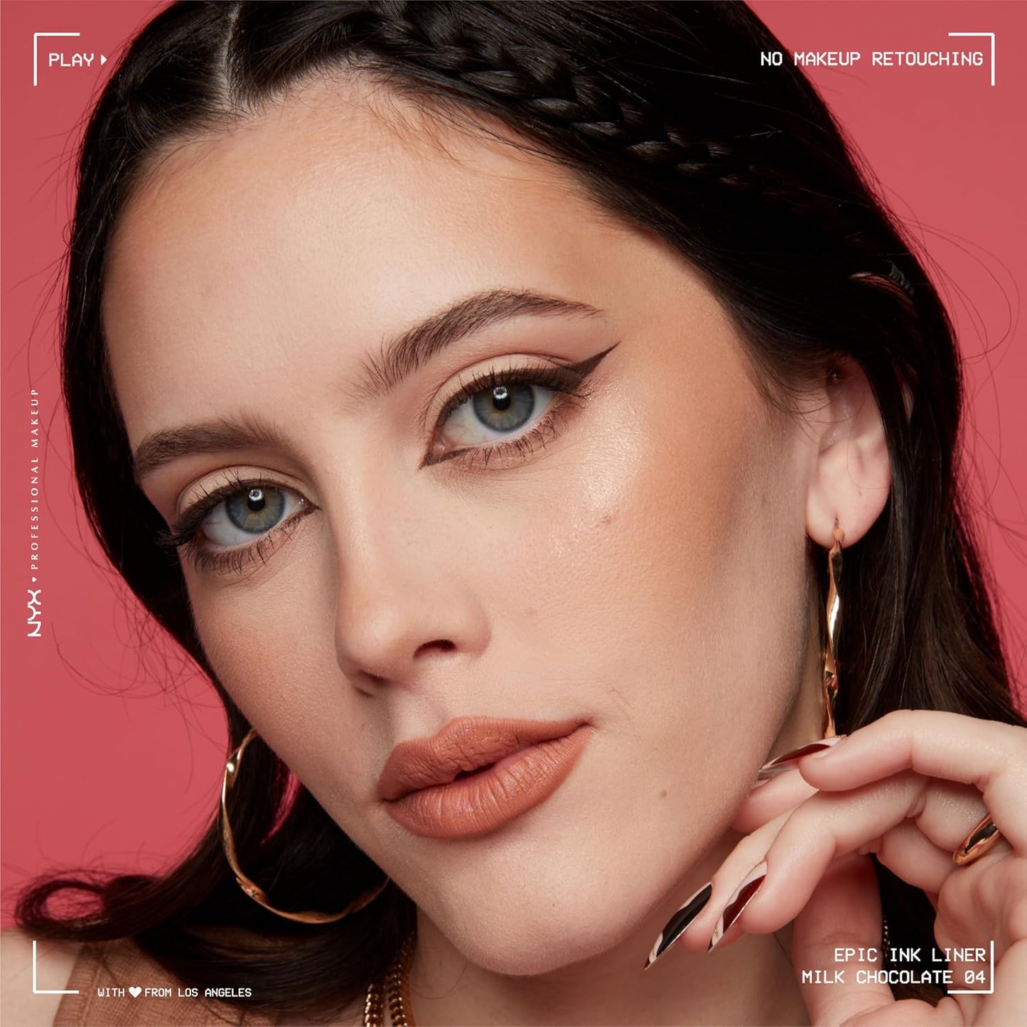 NYX PROFESSIONAL MAKEUP Epic Ink Liner, Waterproof Liquid Eyeliner with Vegan Formula - Milk Chocolate (Brown Matte)