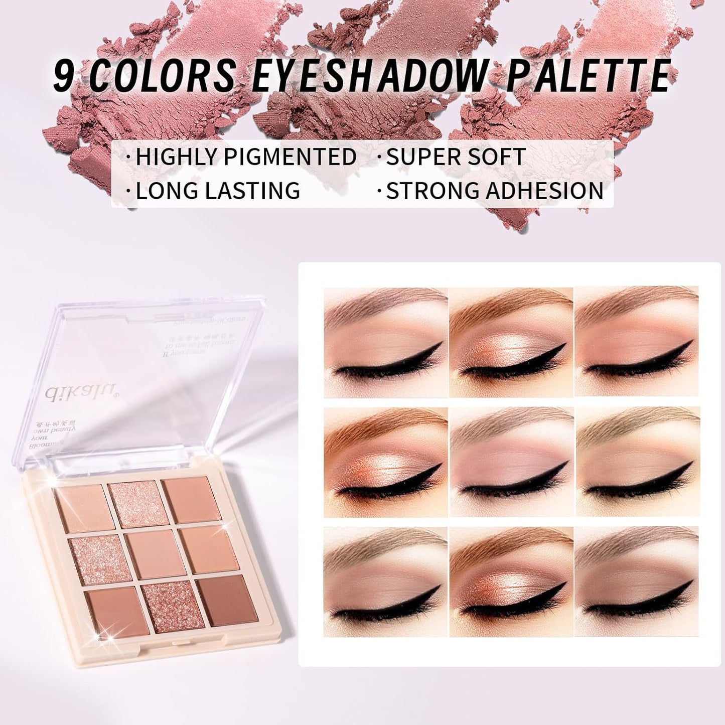 Makeup Set Kit for Women Girls Teens, Makeup Present Set, Includes 9 Color Eyeshadow, Counter Stick, Foundation, Eyebrow Pencil, Eyeliner, Mascara, Lip Gloss, 5Pcs Brushes, Sponge