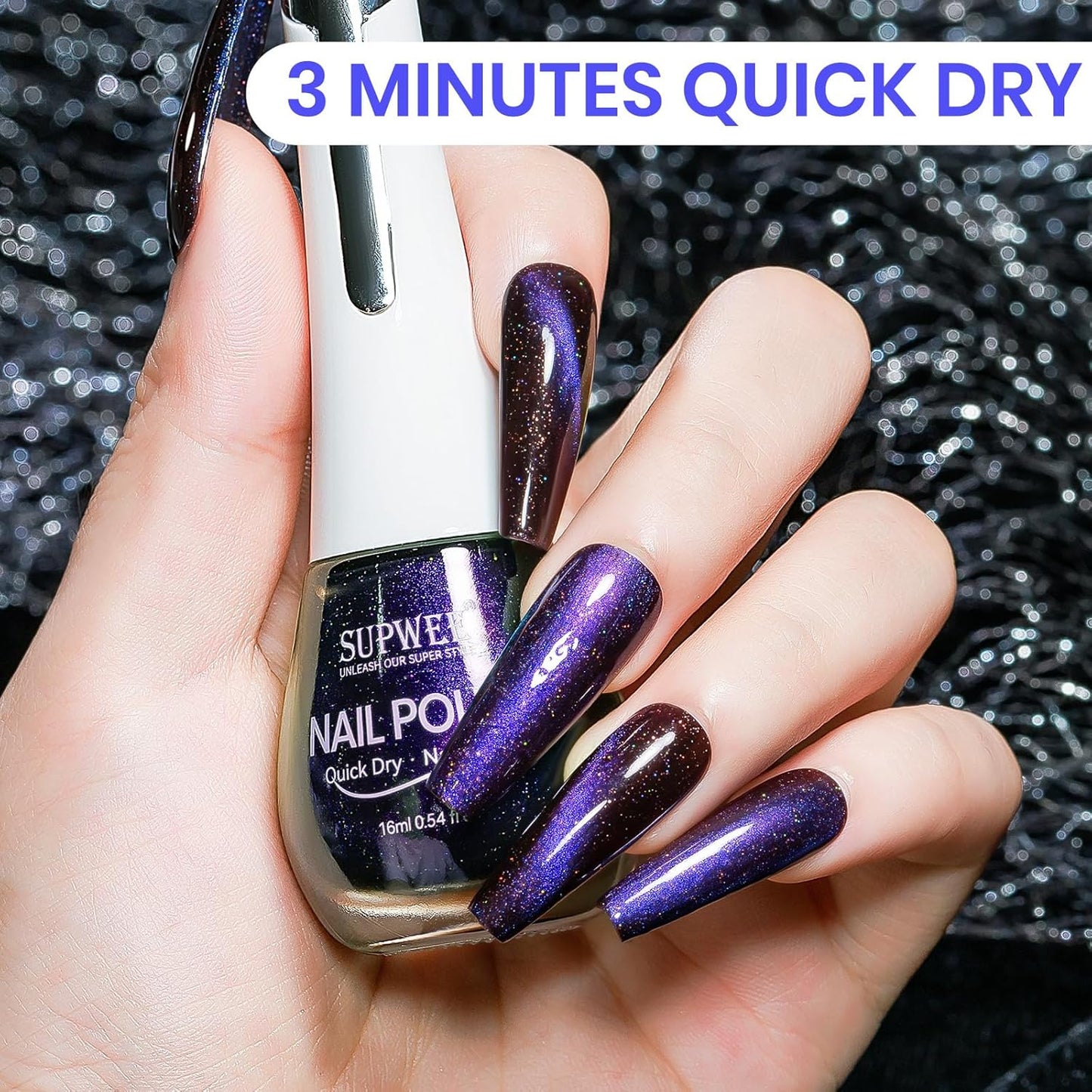 Cat Eye Nail Polish Non Gel Air Drying Fast Lacquer Quick Dry Magnetic Nail Polish Manicure Gift For Women Girls 16ml