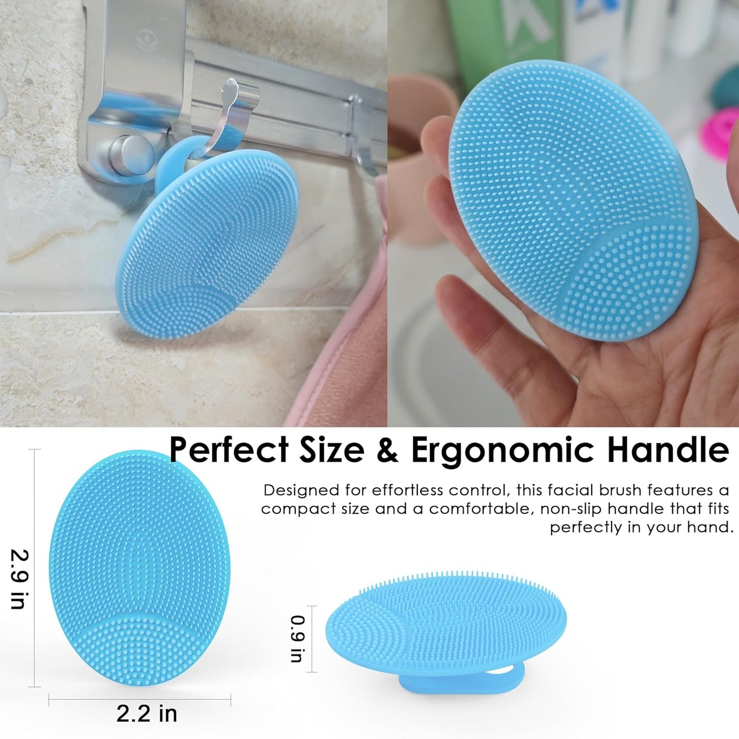 4 Pack INNERNEED Silicone Face Scrubber for Deep Cleansing and Exfoliation – Soft Facial Cleansing Brush, Gentle for All Skin Types, Blackhead Remover, Portable