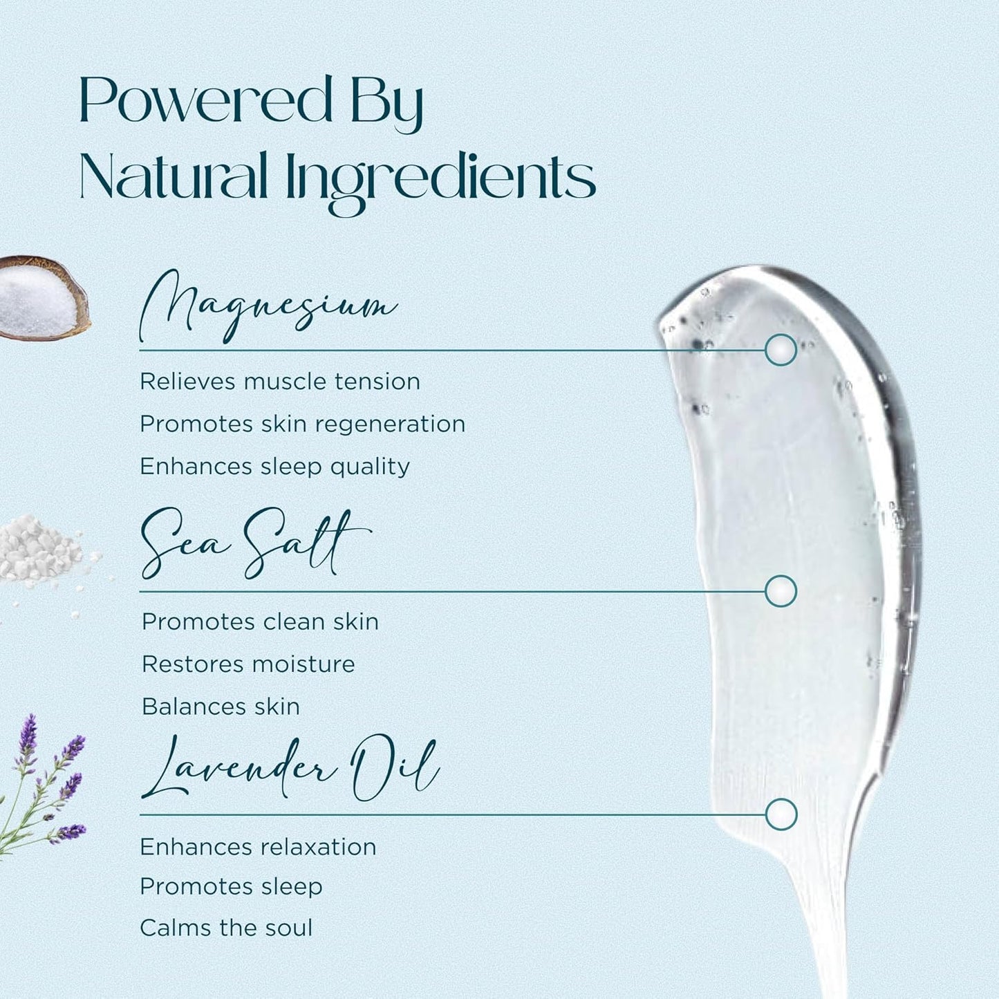 Ocean Soothe Flare Relief Bath Soak with Highly Concentrated Pure Magnesium Salts and Lavender Oil to Help Relieve Problematic and Dry Skin, Safe for Sensitive Skin, 500mL