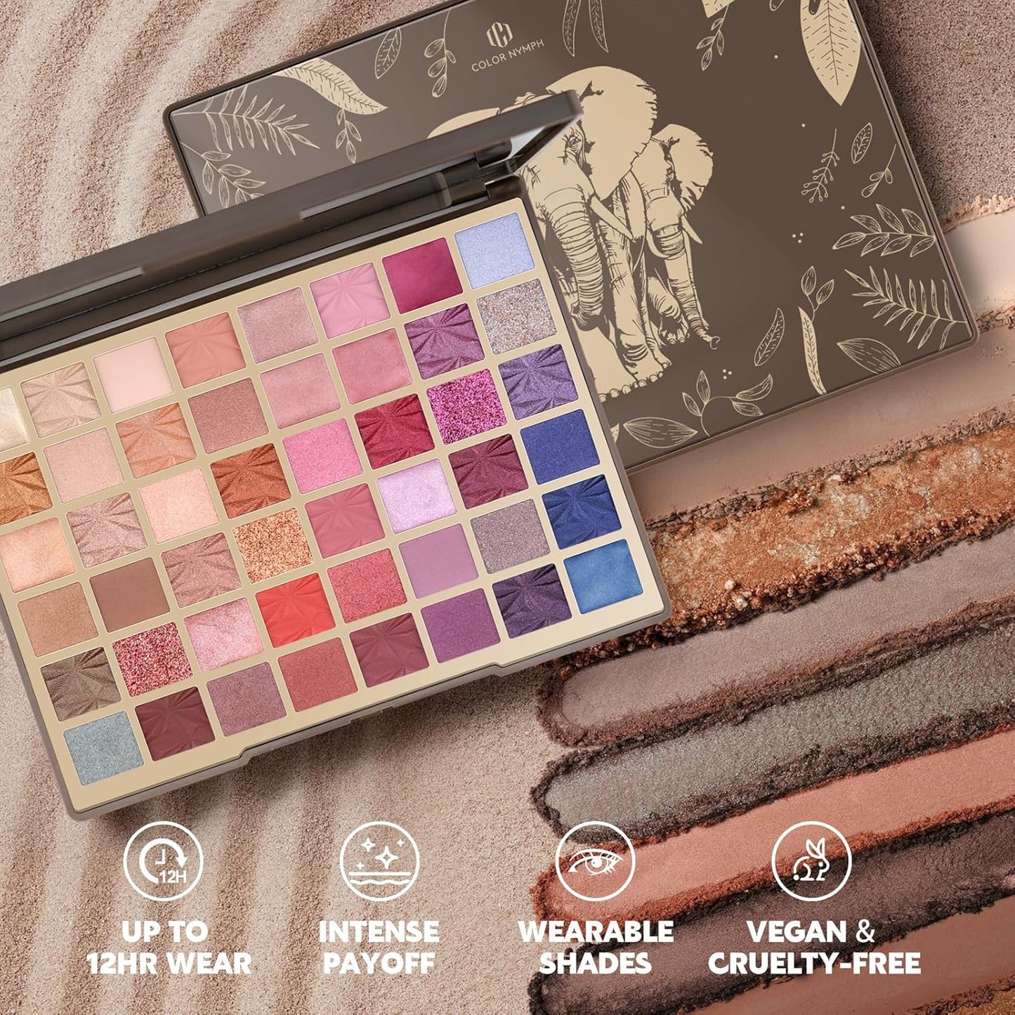 Color Nymph 48 Color Eye Makeup Palette, Highly Pigmented Eyeshadows Palettes with Mirror, Matte Shimmer Creamy Eye Shadows, Long Lasting Blendable Color Make Up Eye Shadows Cosmetics Gift Kit