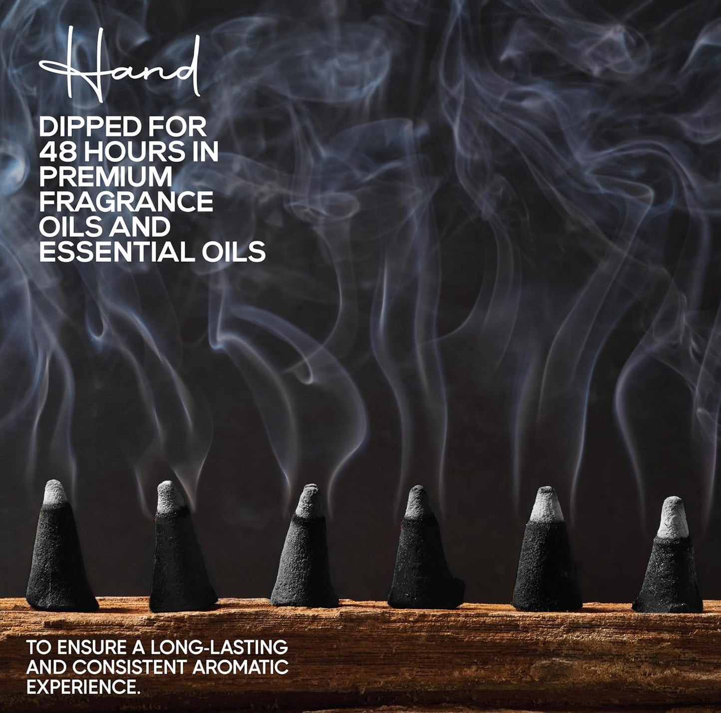 Sandalwood Charcoal Incense Cones 1" TOPFLOW - 100 Pack Bulk - Natural Scented Cones Handmade Hand Dipped