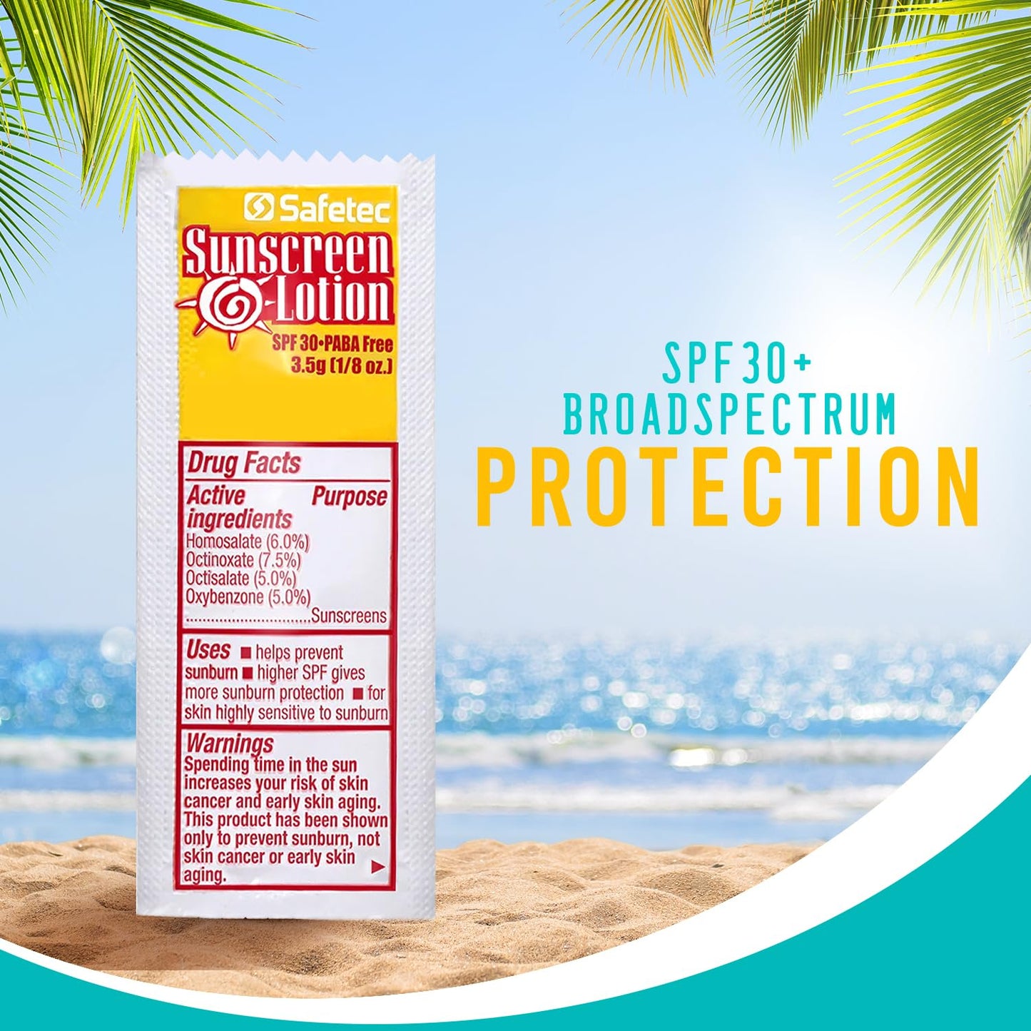 Sunscreen Lotion, SPF30 Protection and PABA Free, Individual Packets of Sunscreens (Pack of 1000) – Travel Size Sun Screen for Outdoors, Bundled with reclosable Homesphere bag