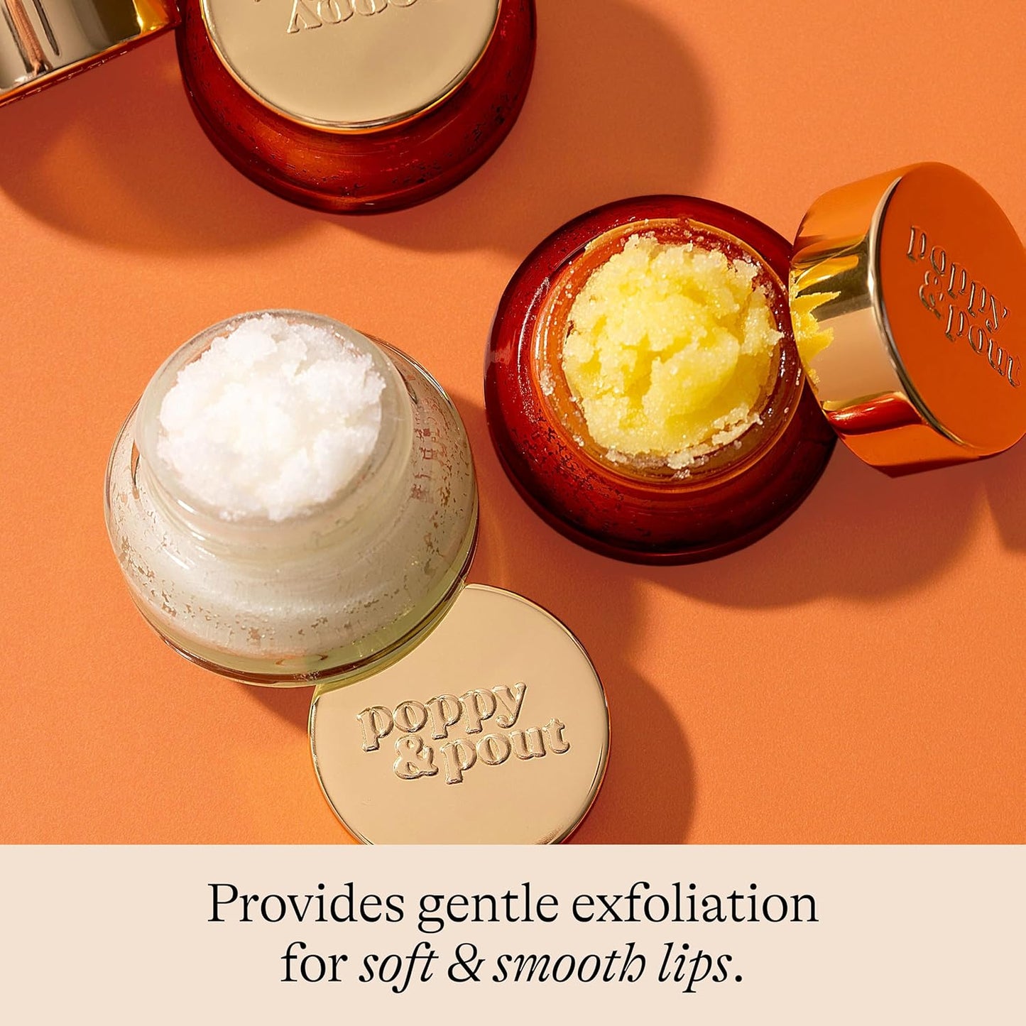 Poppy & Pout Natural Lip Scrub, Moisturizing Sugar Scrub for Dry Lips, Lip Scrubber Exfoliator with Essential Oils Smooths and Hydrates Lips, In Recyclable Glass Jars, Cruelty Free - Cinnamint