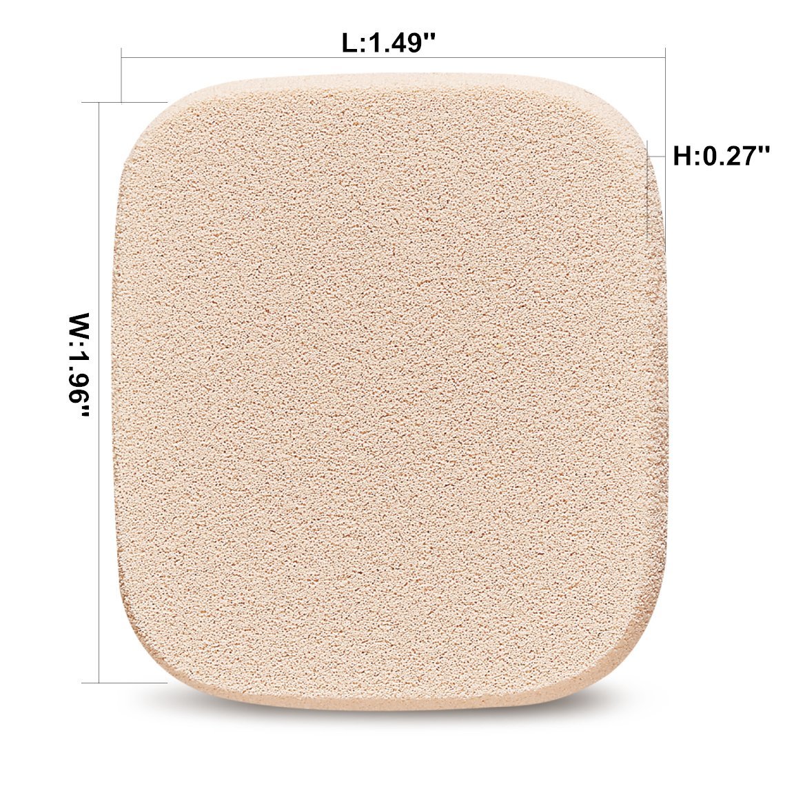 OWLFAVO 2pcs Square Makeup Sponges with 1 Travel Case, Beauty Face Primer Compact Powder Puff, Blender Sponge Replacement for Cosmetic Flawless Foundation