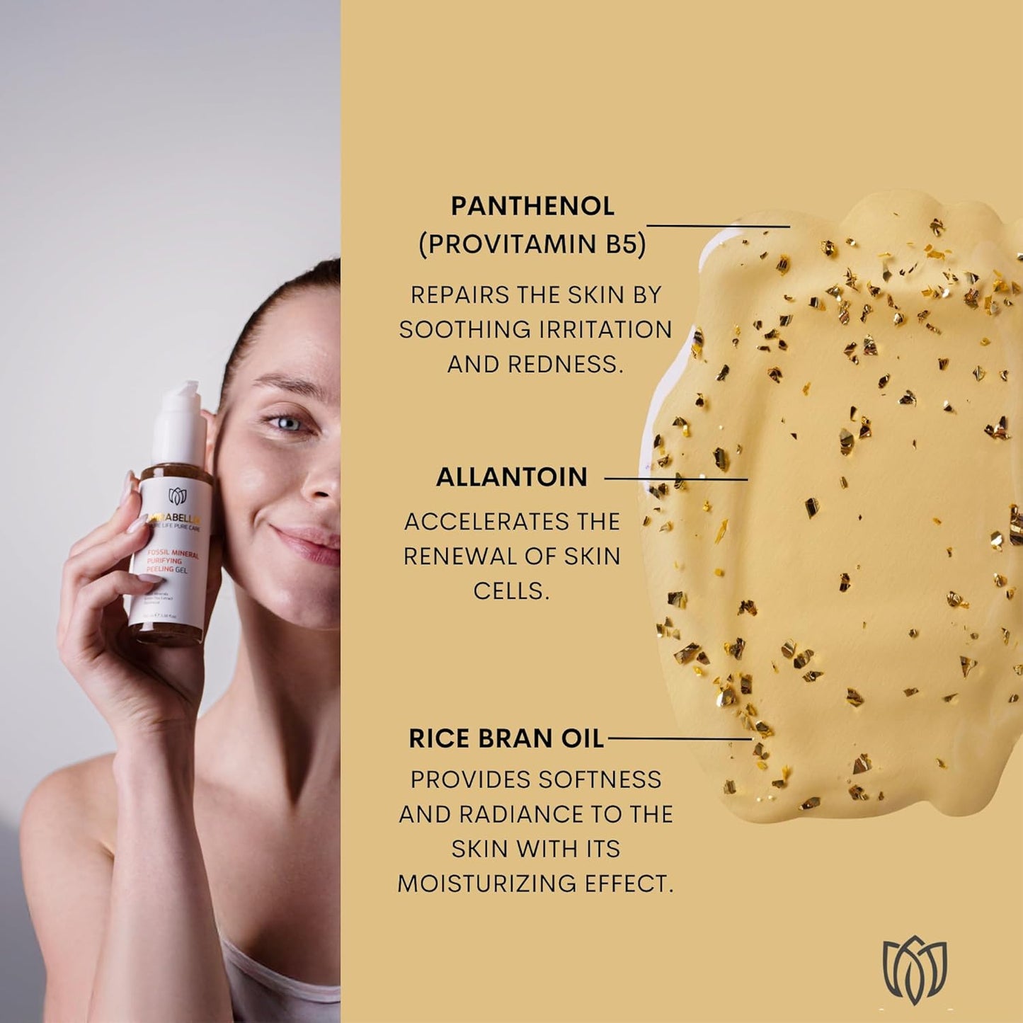 Fossil Mineral Purifying Peeling Gel 100ML – Exfoliating Gel with Green Tea, Rice Oil & Vitamin E for Deep Cleansing, Pore Refining, Blackhead Removal & Skin Brightening