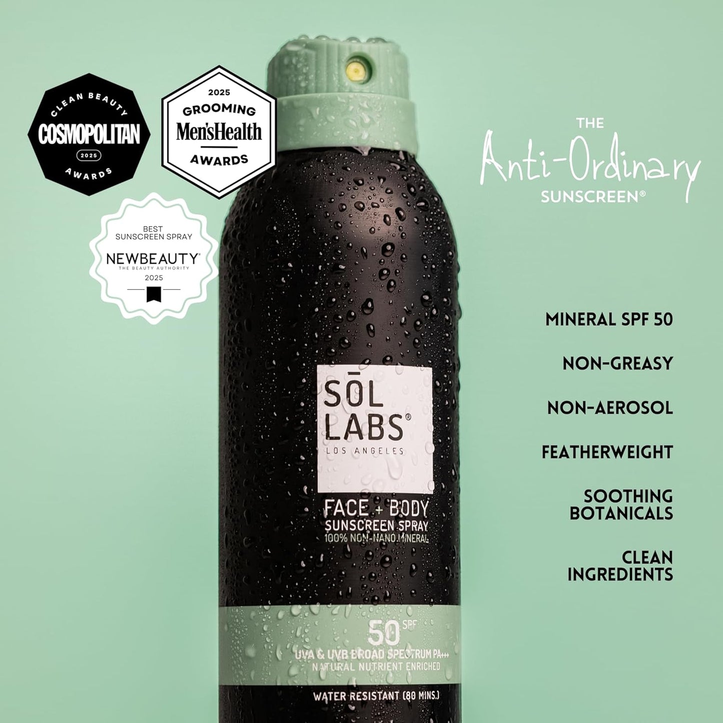 Mineral Sunscreen Spray SPF 50 – Reef Safe Sunscreen Spray, Lightweight Zinc Oxide, Water-Resistant – Korean Skincare, Face & Body Sun Protection