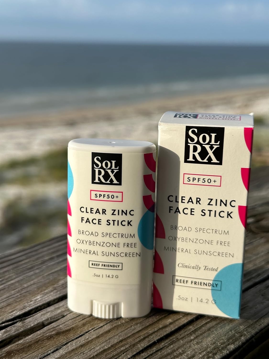 SolRX MINERAL SPF 50 Sunscreen Stick for Face - Zinc Oxide Sunsceen Stick, Clear, Non-Greasy