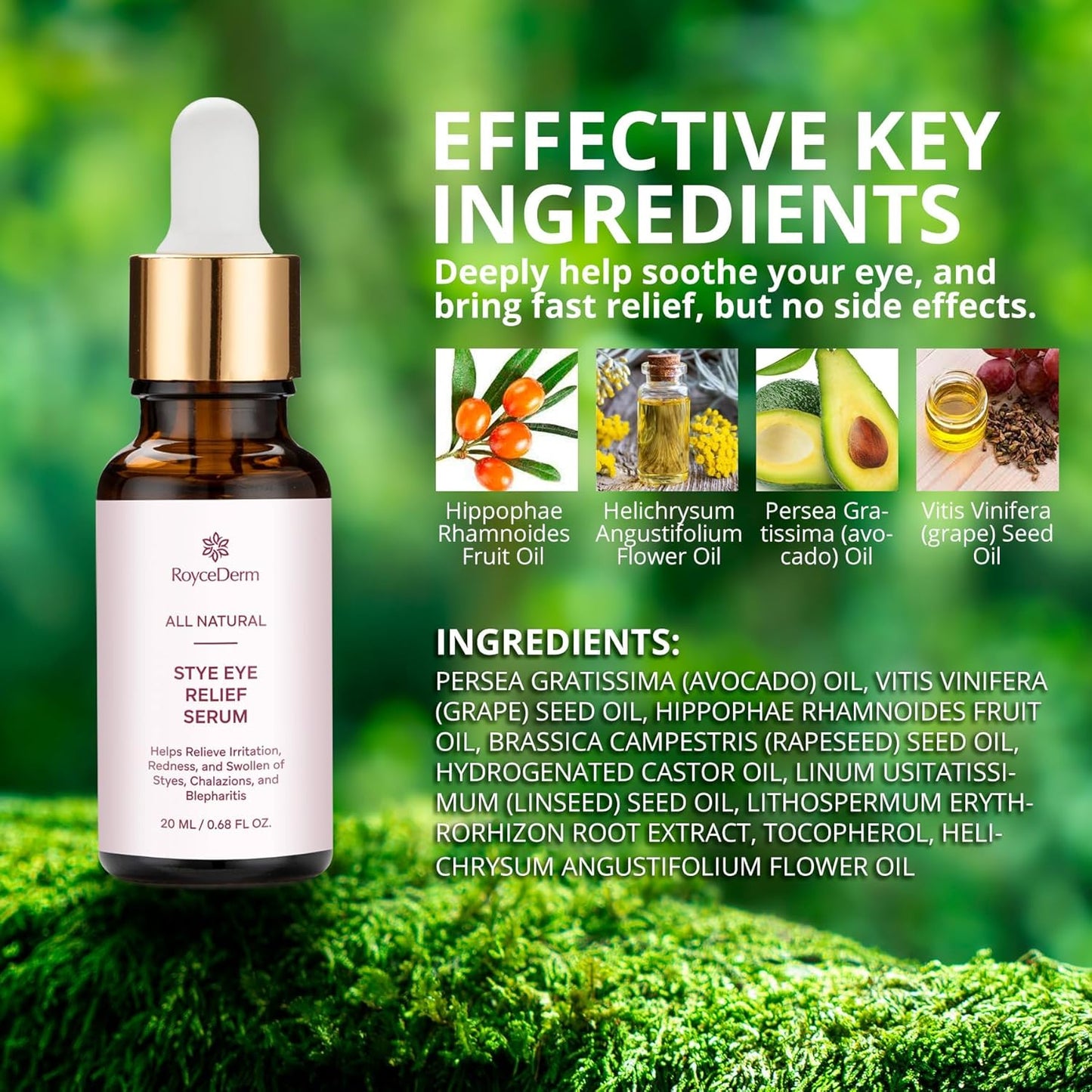 Roycederm Stye Eye Treatment Serum: Natural Stye Remover for Styes Chalazion and Blepharitis - Safe & Fast Relief