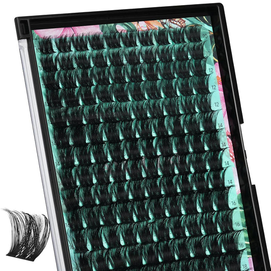 Lash Clusters Wet Look 140Pcs Fluffy Eyelash Cluster Ultra-Thin Lash Band Eyelashes Extensions Spiky Anime Wide Span Lashes(Sunflower,C-Mix10-18mm)