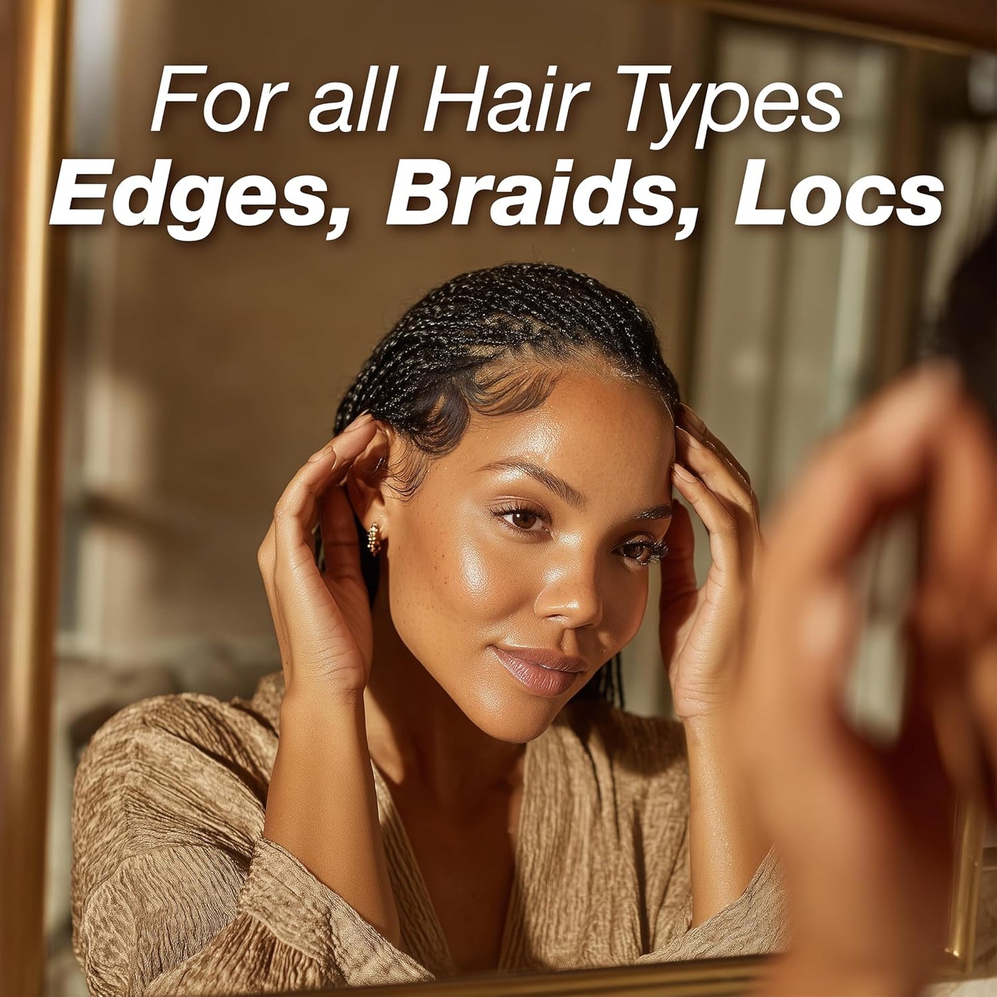 Edge Lux Edge Gro+ Real 24K Gold Repairing Edge Control Gel with Castor Oil, Biotin, Miracle Mineral, and Pearl Powder - Strengthening Hair Gel for All Hair Types, 3.53 Ounce