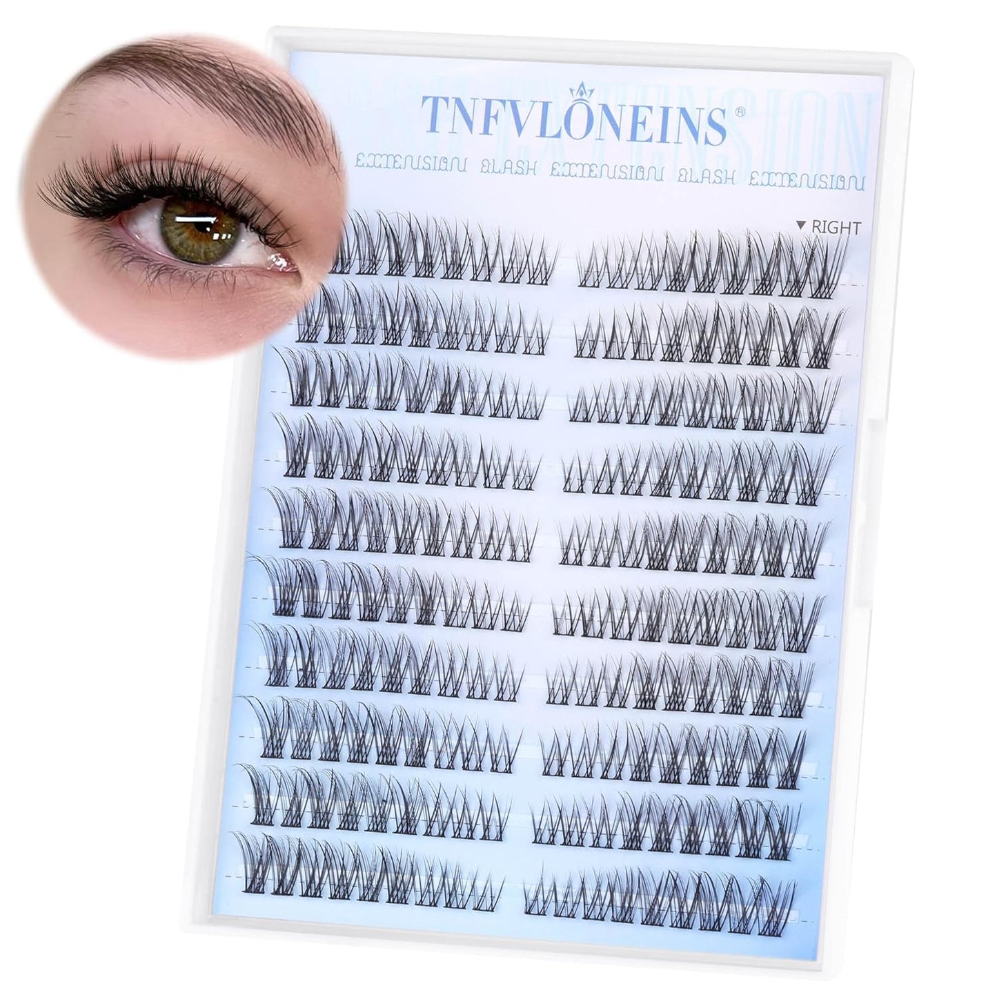 Wispy Lash Extension Kit Natural Lash Clusters 180Pcs Individual Lashes Clusters Kit Natural Eyelash Extension Kit C Curl Cluster Eyelash Extensions with Bond and Seal and Tweezers by TNFVLONEINS