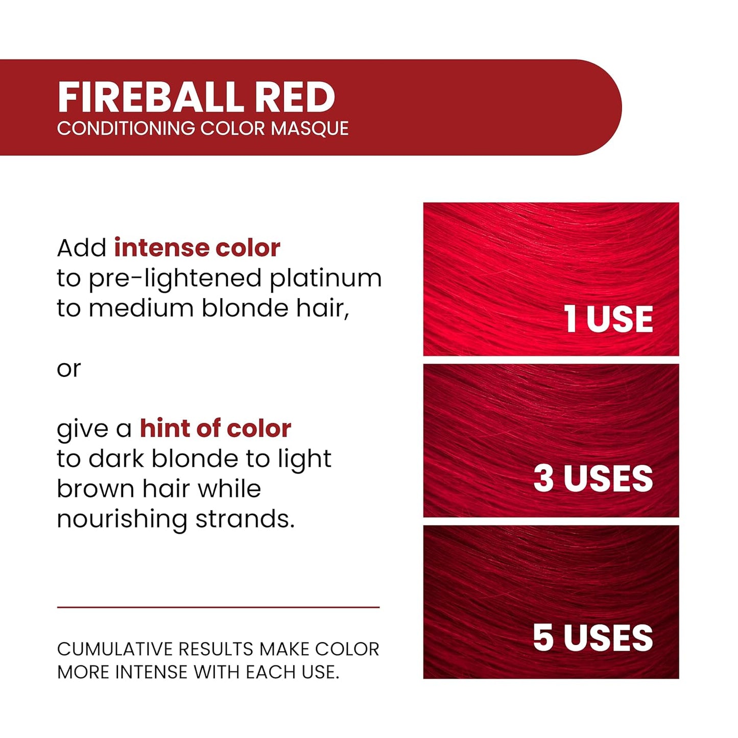 ALOXXI InstaBoost RED Color Depositing Conditioner Mask – Instant Temporary Hair Color Dye - Hair Color Masque for Deep Conditioning (Fireball Red), 6.8 Fl Oz