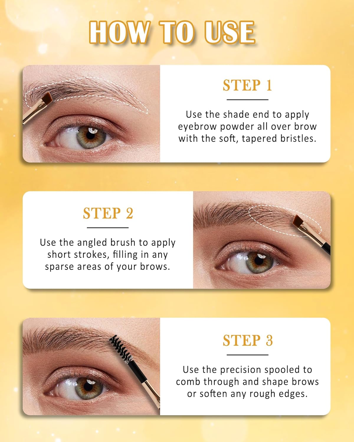 Eyebrow Powder Kit-2 Colors Eye Brow Tinting Powder Palette Long-Lasting Waterproof, Light Dark Grey Brown Brow Filler Product, Mother's Day Makeup Gift for Women Girl, with Mirror Brow Brush-Set 02