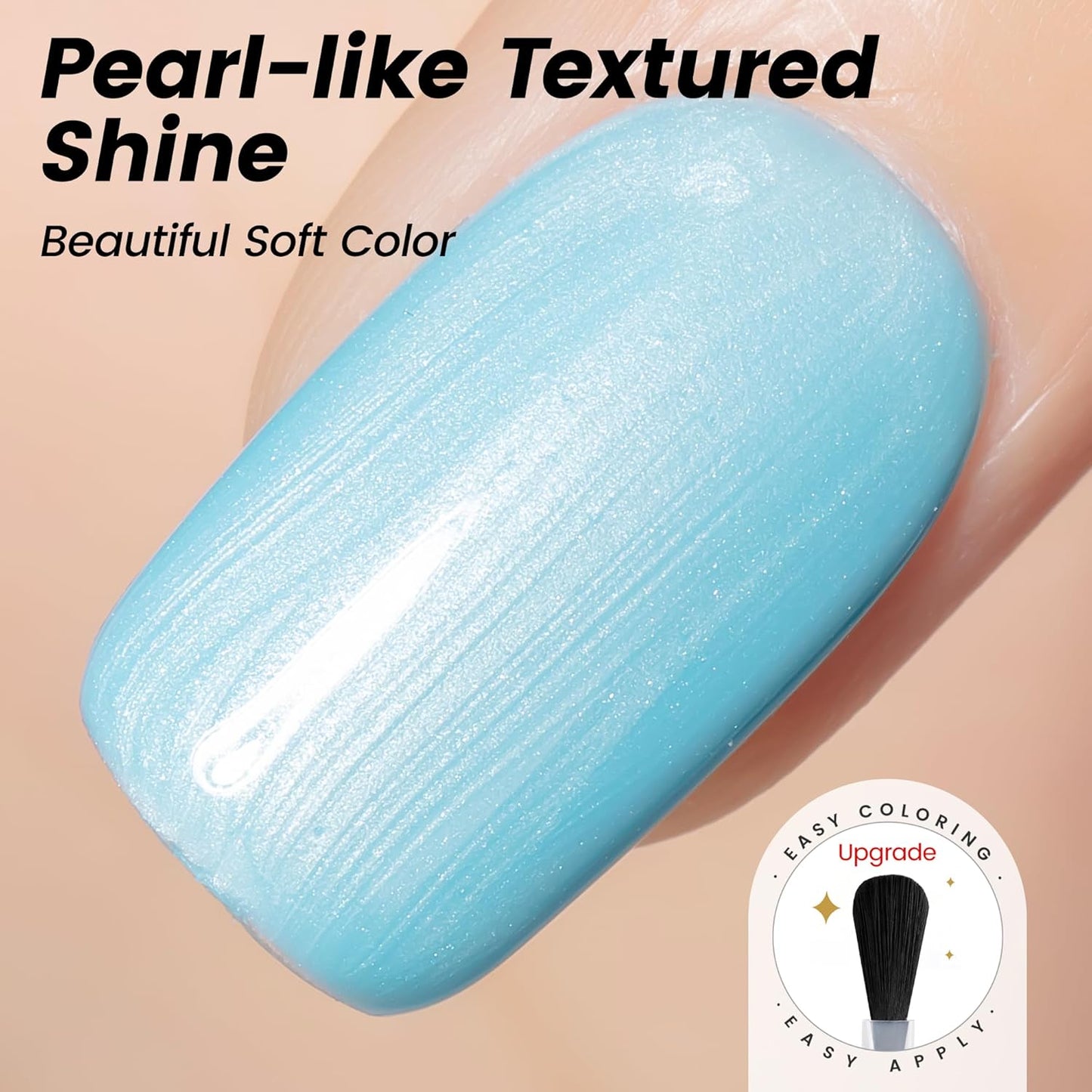 YTD Likomey Pearl Light Blue Glitter Gel Nail Polish,15ml Soak Off UV Nails Gel,Pearlescent Shimmer Shiny Sparkly Salon Home DIY UV Manicure Nail Art Varnish,SF437