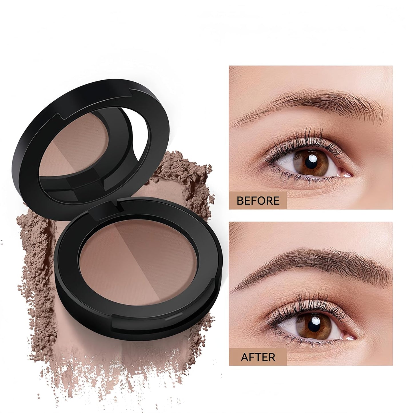 MAEPEOR Brow Powder Duo 6 Colors Natural Smooth Eyebrow Powder Professional Brow Contour Palette for Filler Defined & Sculpt (03 Gentle Taupe)