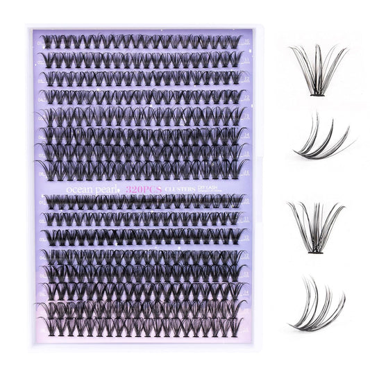 Lash Extension 320 Pcs Individual Lashes Cluster Natural DIY Eyelash Extension Lash Clusters 10-16mm Length Mix 30D+40D Soft Eyelash Extensions for Makeup at Home (30+40D-0.07-10-16MIX)